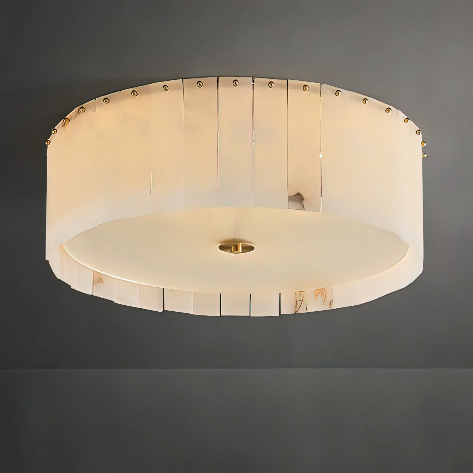 Nova Ribbed Alabaster Ceiling Light - Image 14