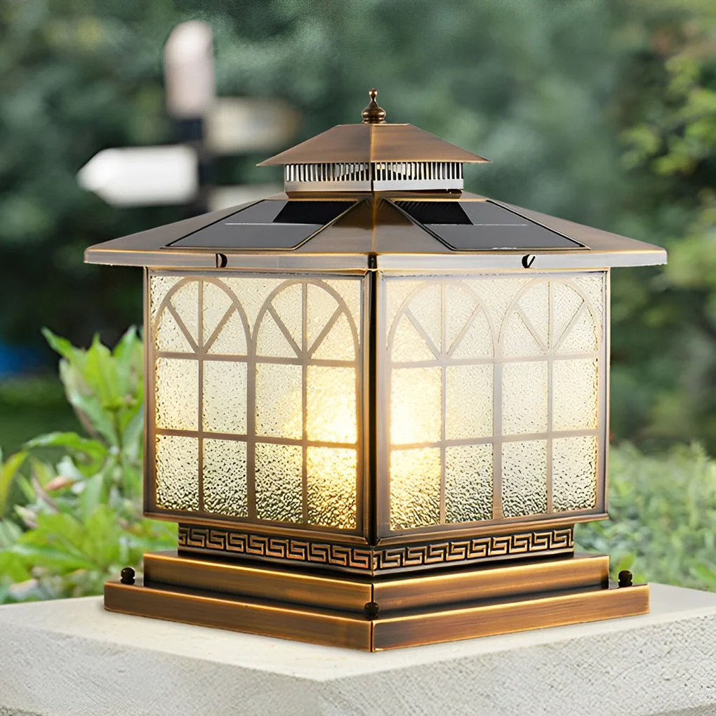 Octavia Classical LED Bronze Solar Outdoor Post Caps Lights - Image 3