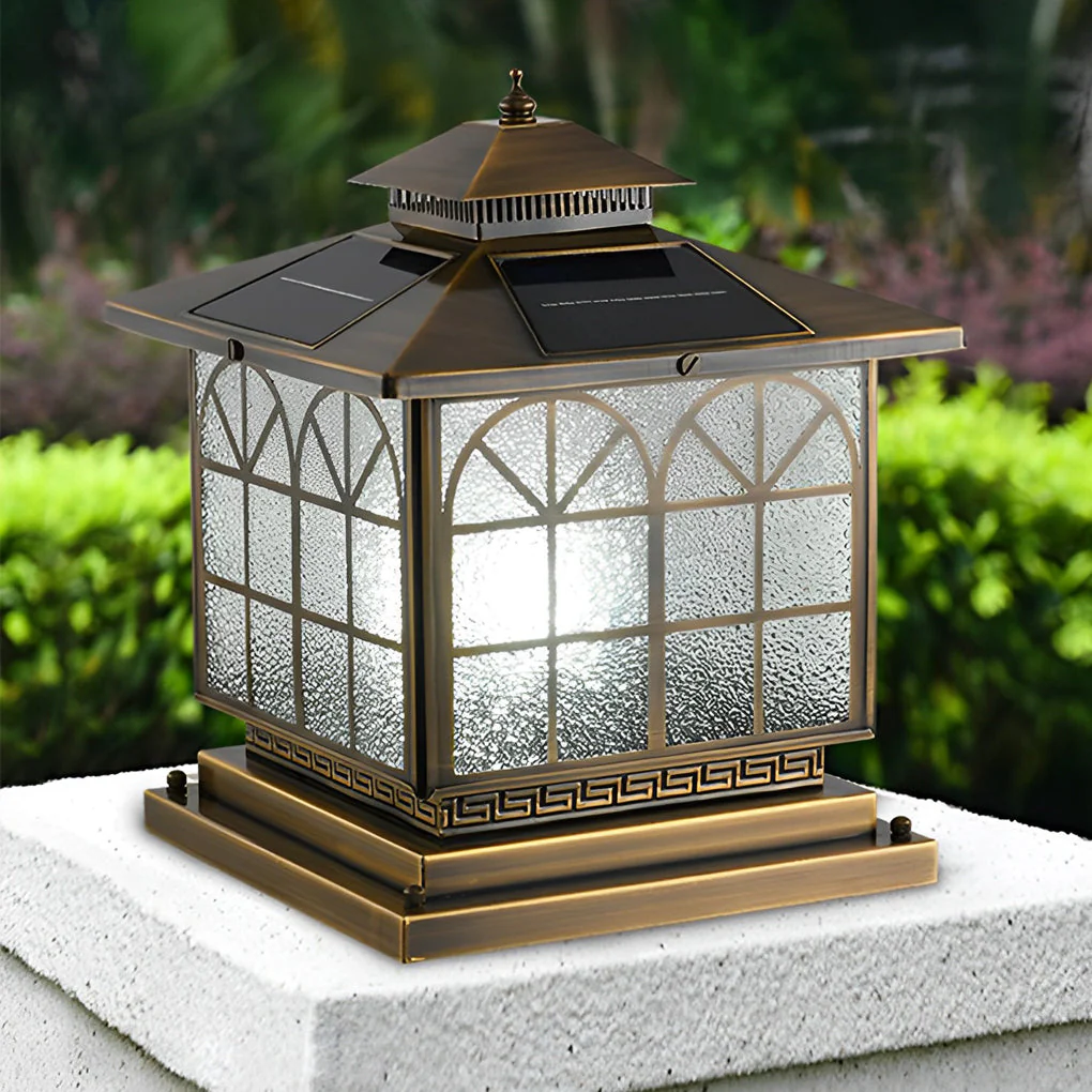 Octavia Classical LED Bronze Solar Outdoor Post Caps Lights - Image 4