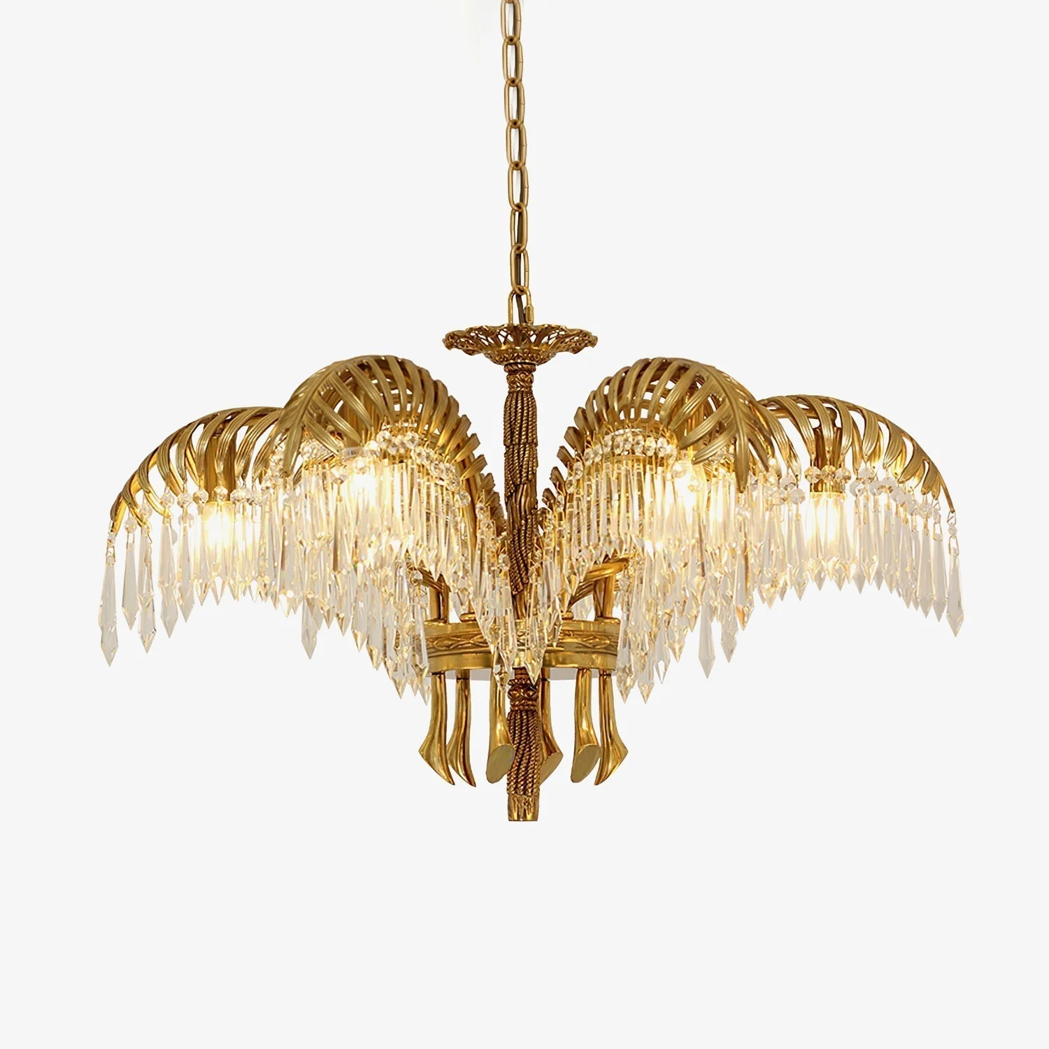 Odoraris Regal Brass Crystal Chandelier