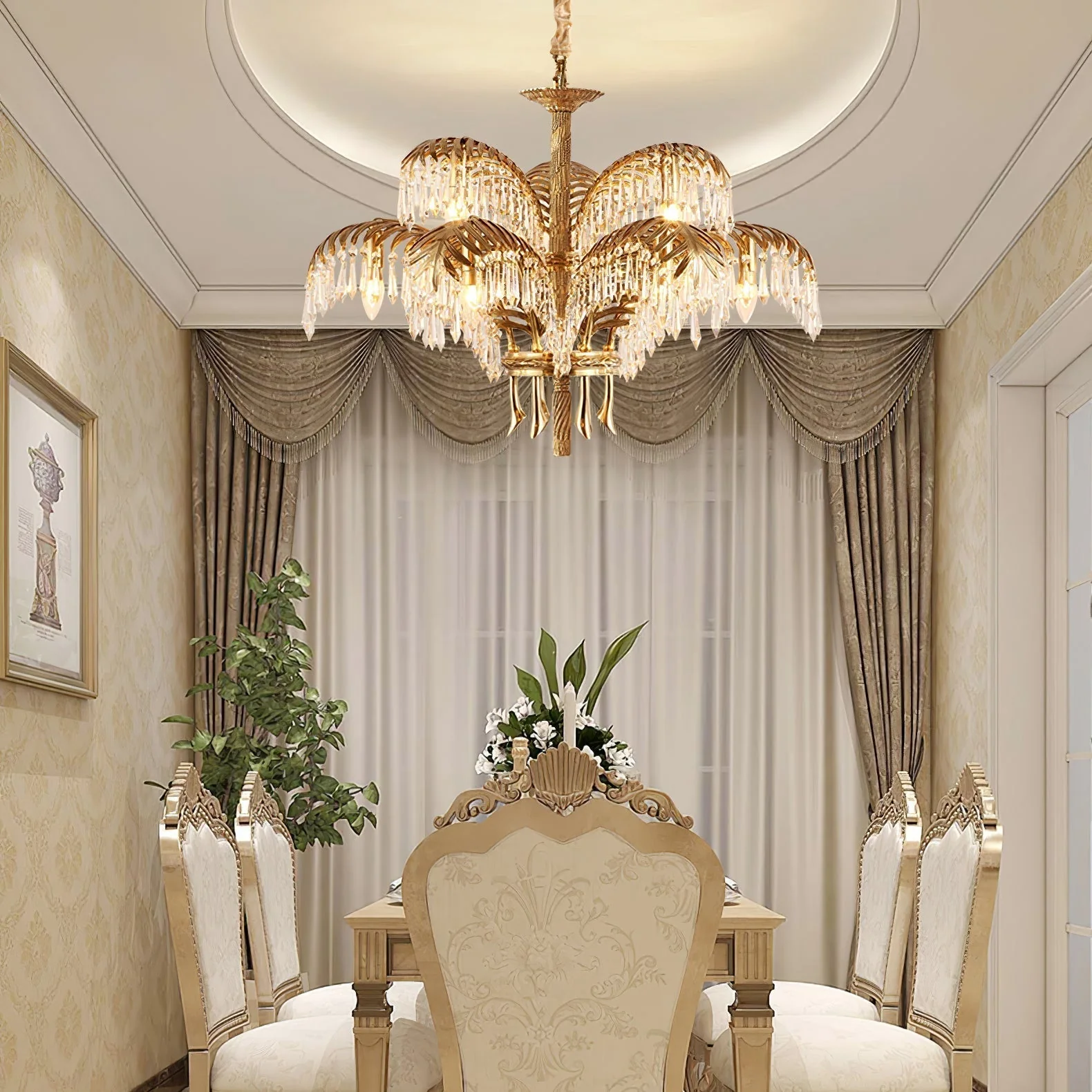 Odoraris Regal Brass Crystal Chandelier - Image 4