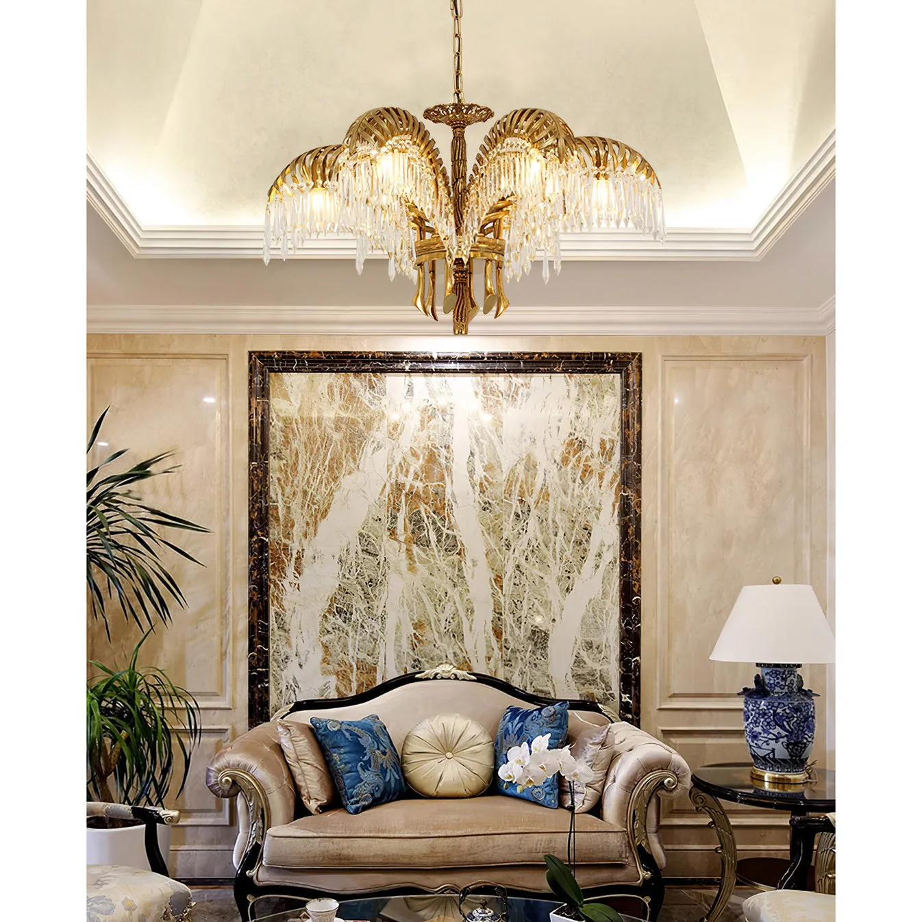 Odoraris Regal Brass Crystal Chandelier - Image 44