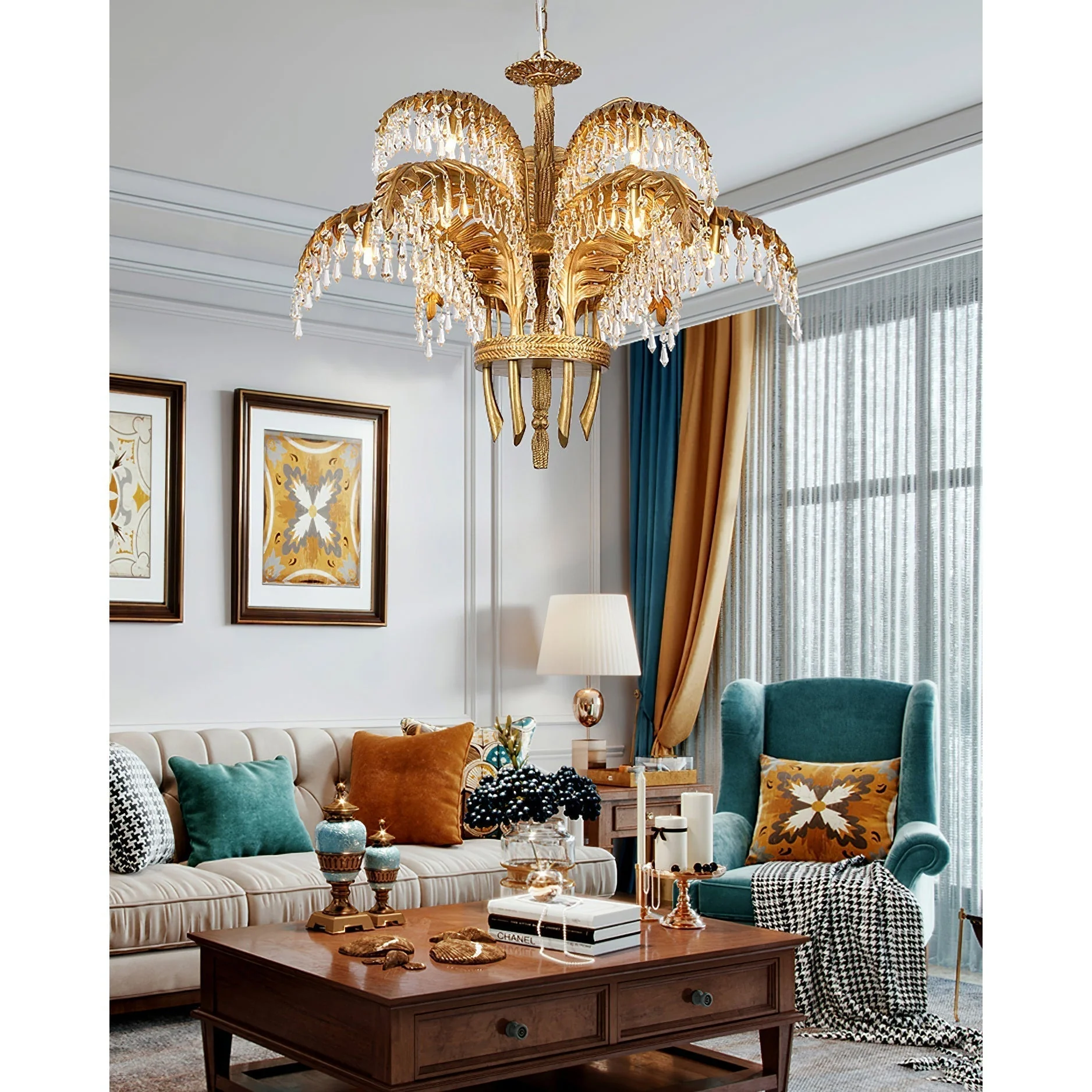 Odoraris Regal Brass Crystal Chandelier - Image 48