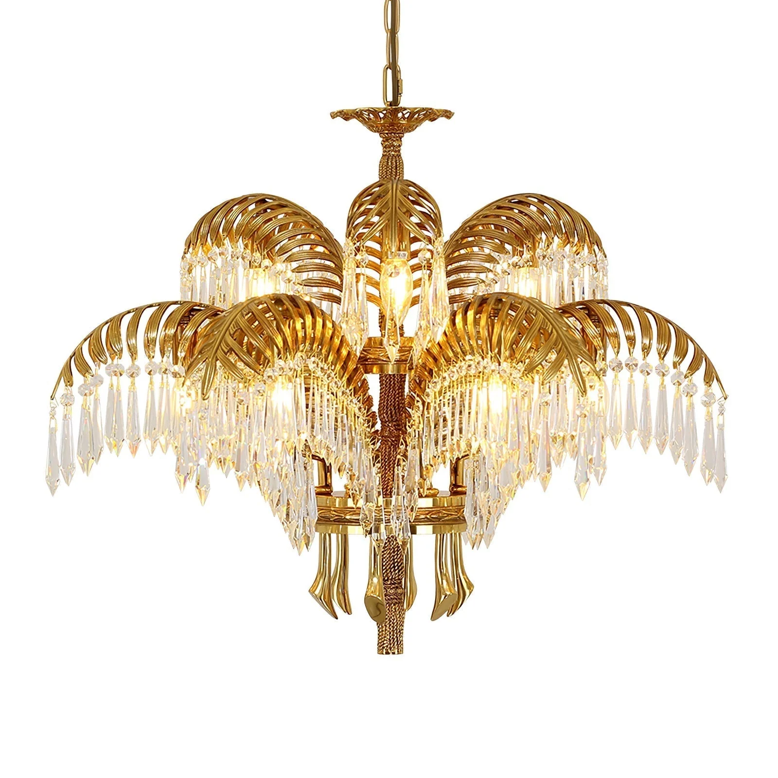 Odoraris Regal Brass Crystal Chandelier - Image 5