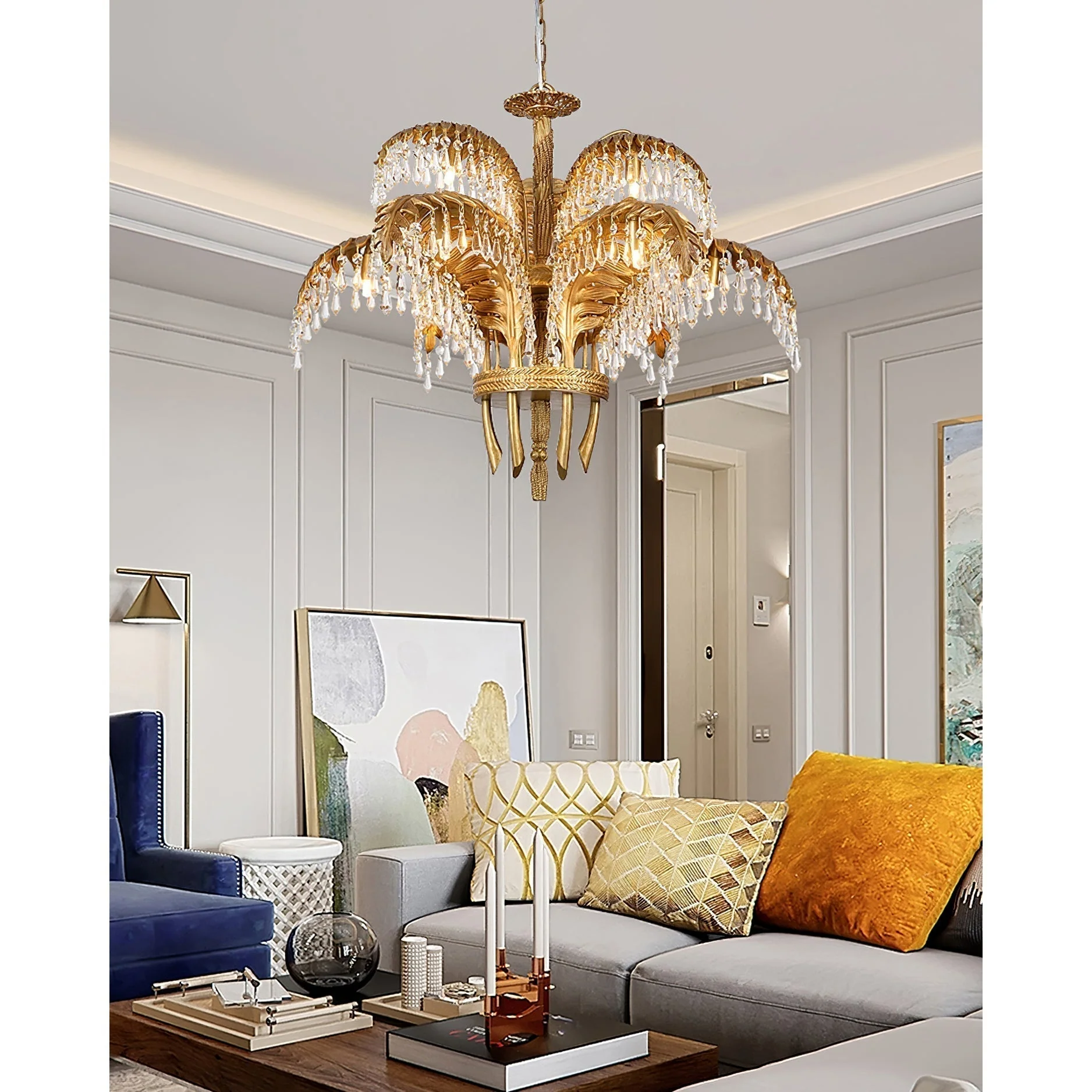 Odoraris Regal Brass Crystal Chandelier - Image 50