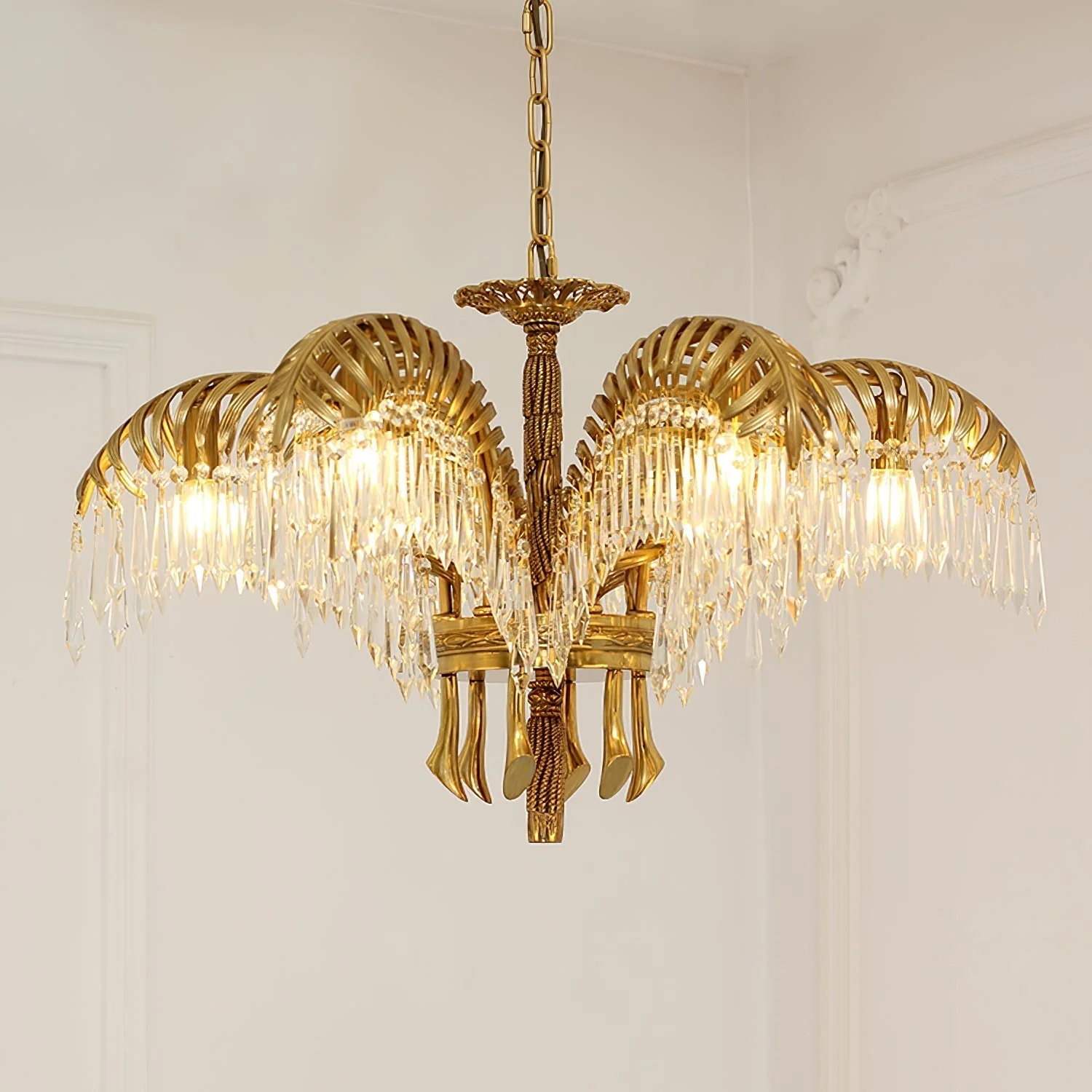 Odoraris Regal Brass Crystal Chandelier - Image 7