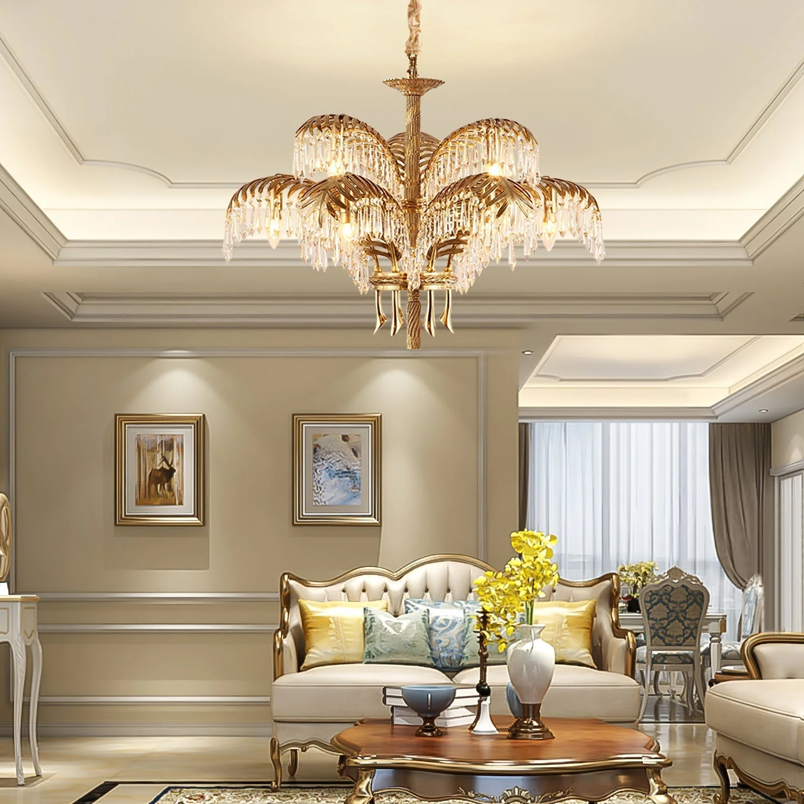 Odoraris Regal Brass Crystal Chandelier - Image 76