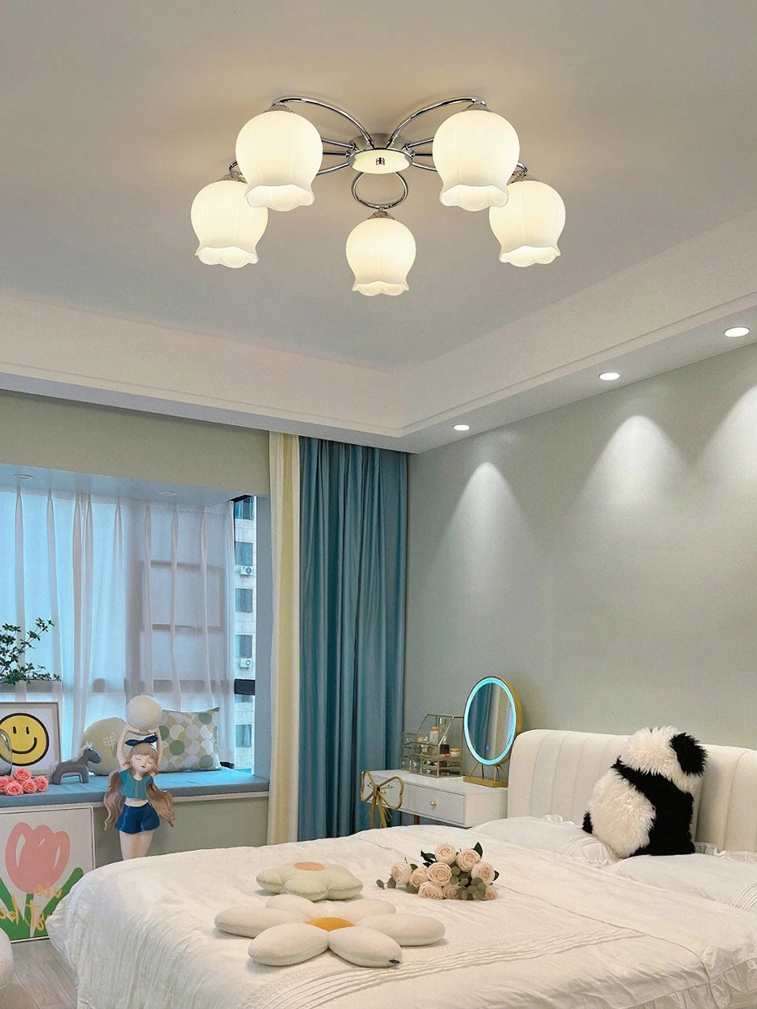 Oldore Premium Elegance Floral Glass Ceiling Lamp - Image 5