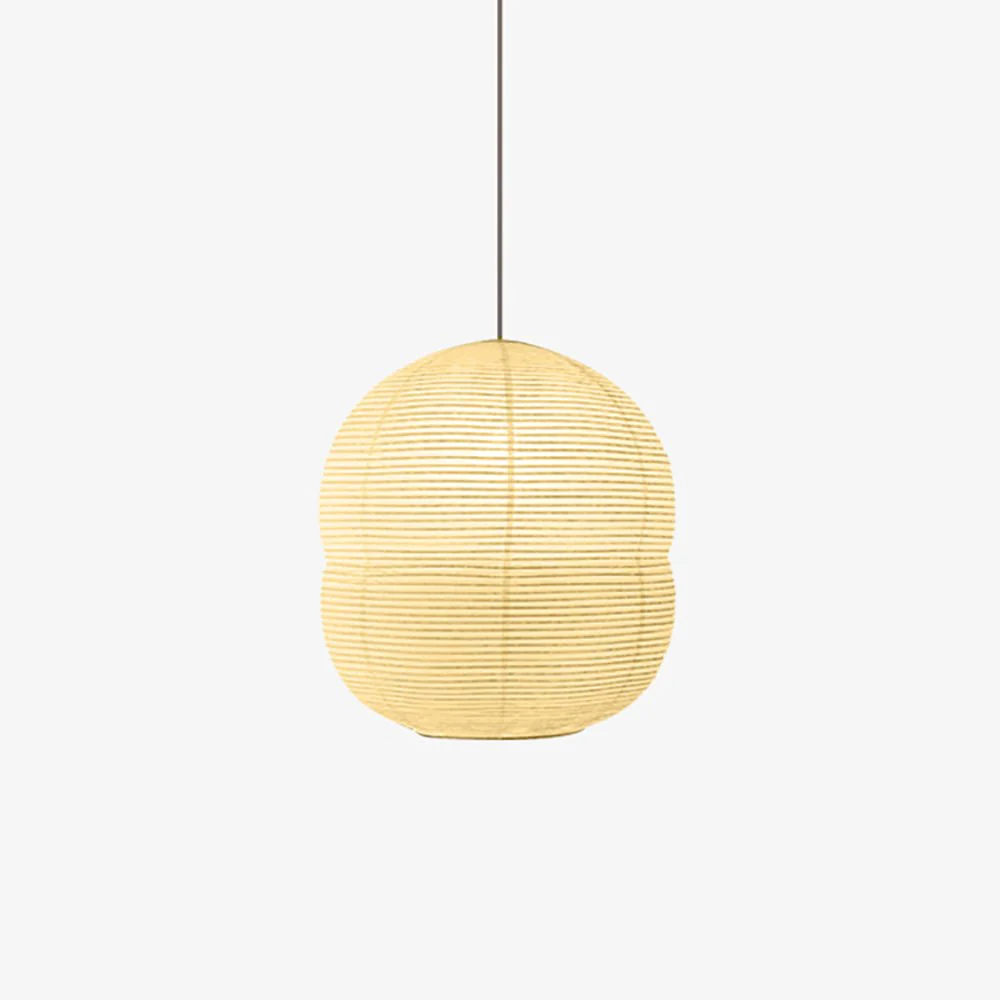 Olive Minimalist Rice Paper Pendant Light - Image 11