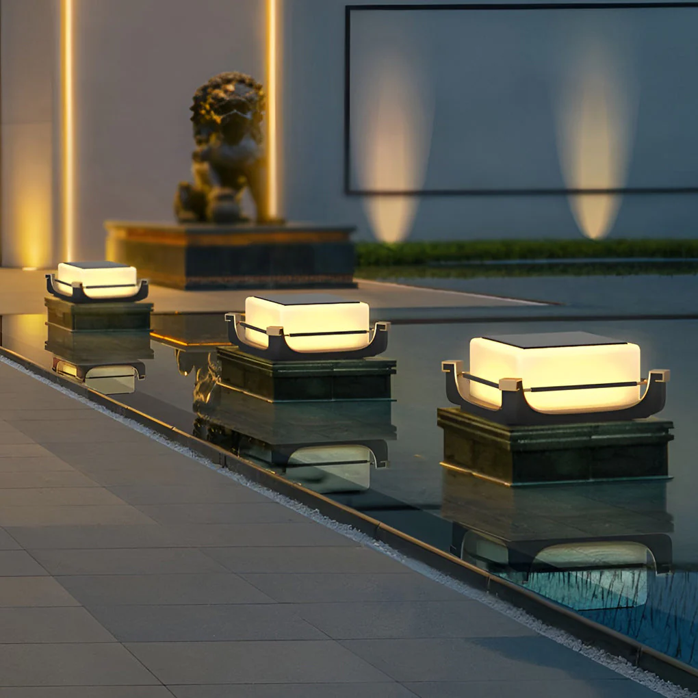 Oliver LED Modern Solar PC Outdoor Fence Post Lights
