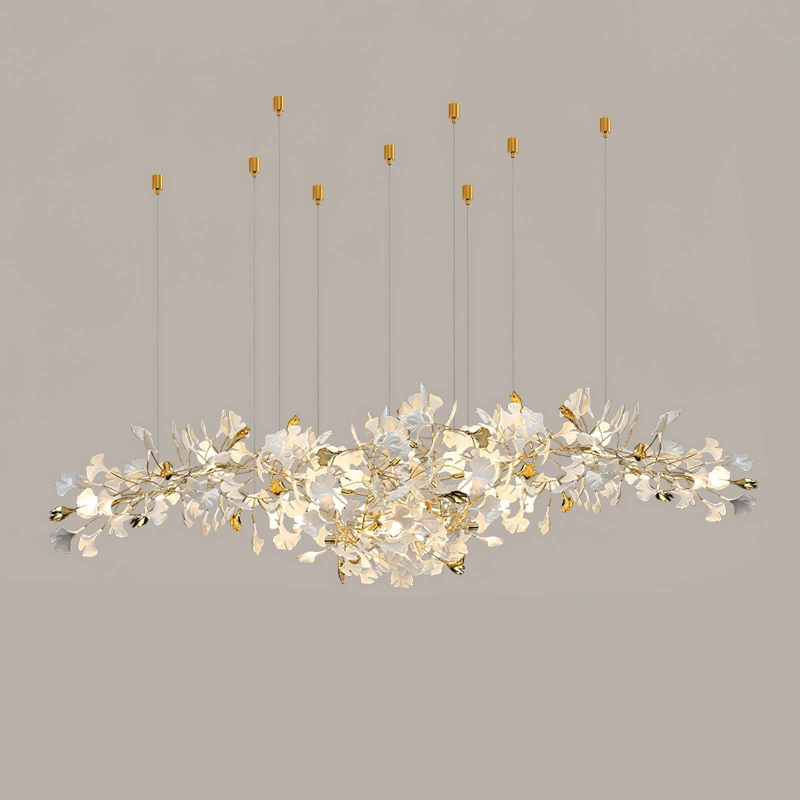 Olivia Ceramic Gingko Chandelier Luxury Hotel Staircase - Image 39