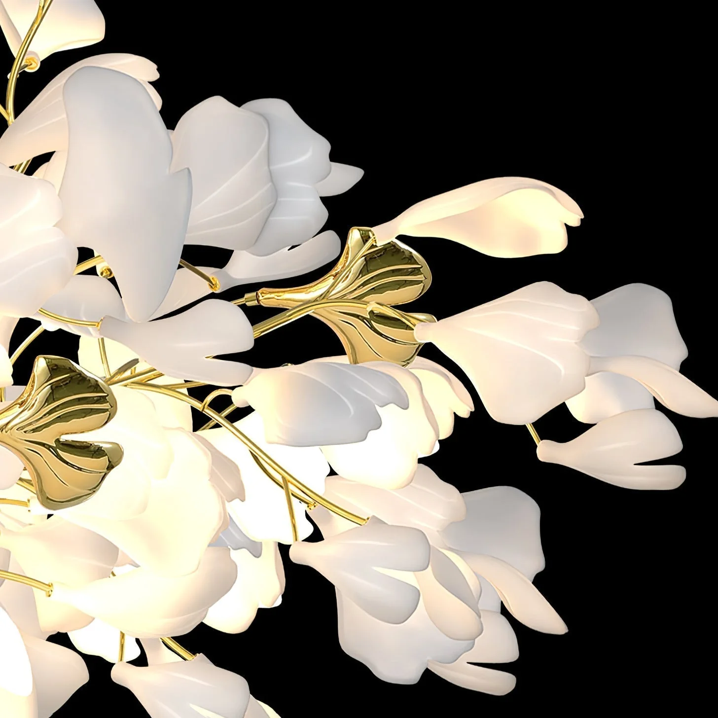 Olivia Ceramic Gingko Chandelier Luxury Hotel Staircase - Image 51
