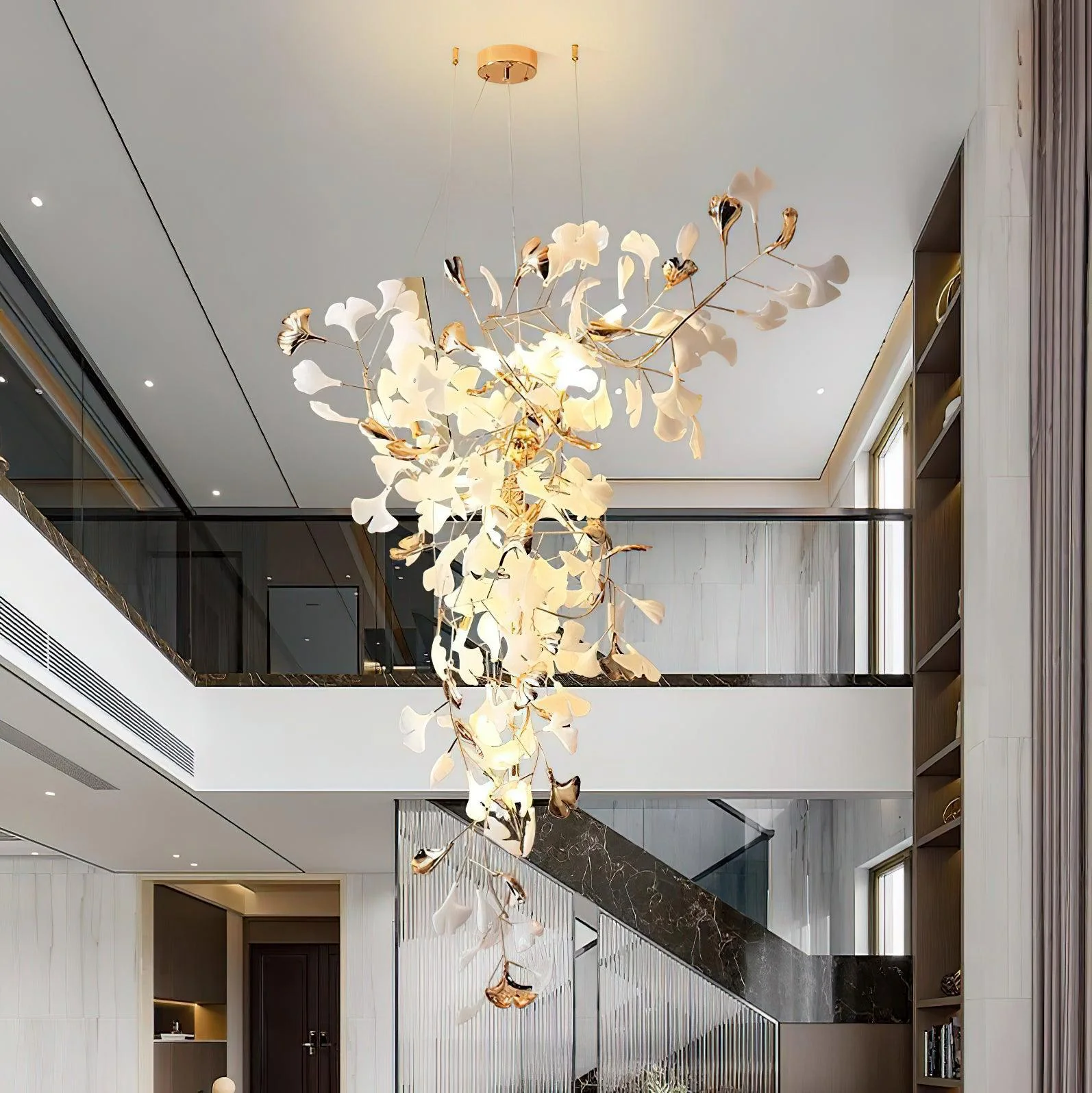 Olivia Ceramic Gingko Chandelier Tip Flying - Image 22