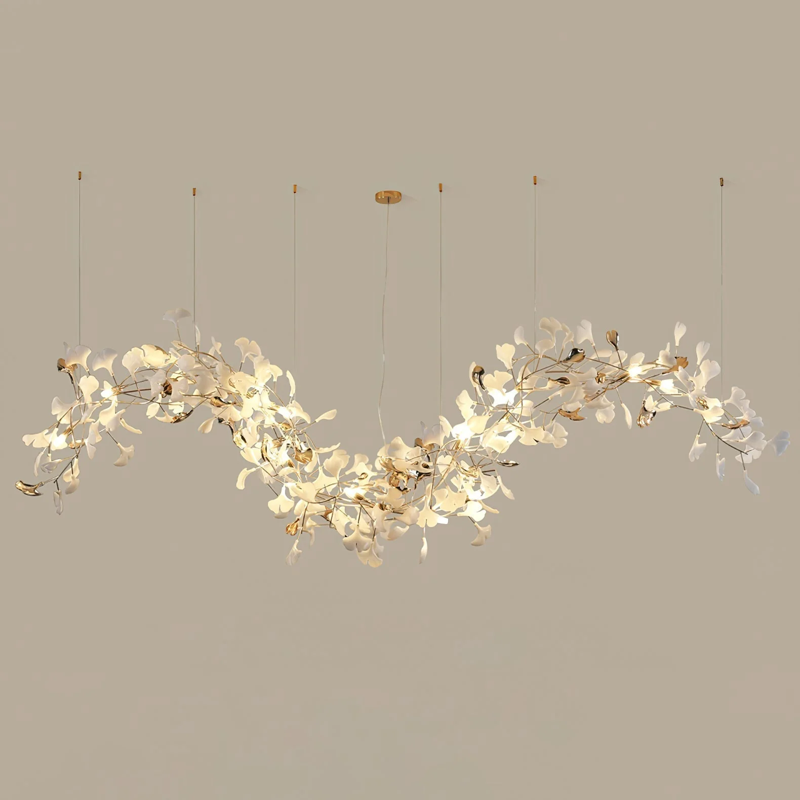 Olivia Ceramic Gingko Chandelier Tip Flying - Image 29