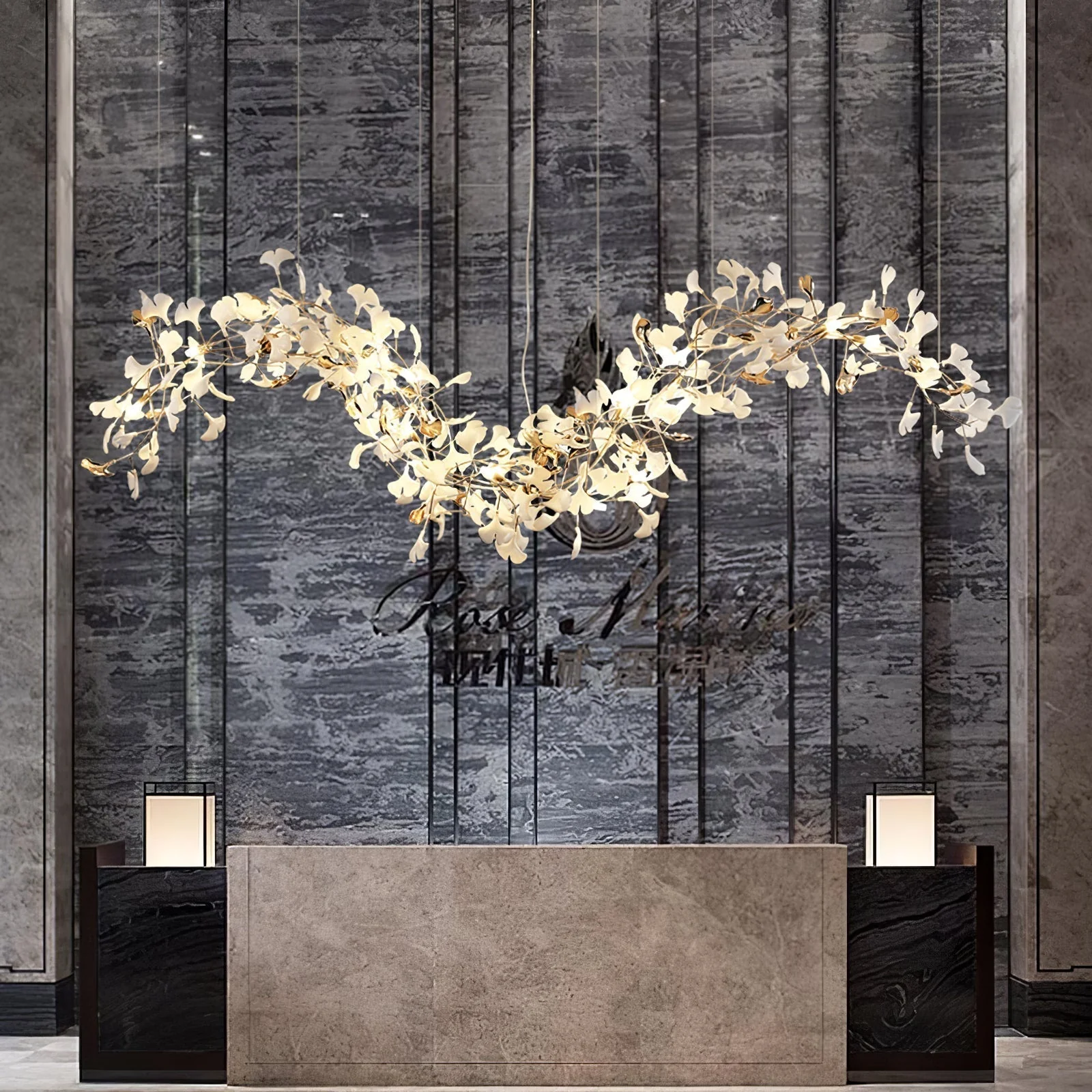 Olivia Ceramic Gingko Chandelier Tip Flying - Image 31