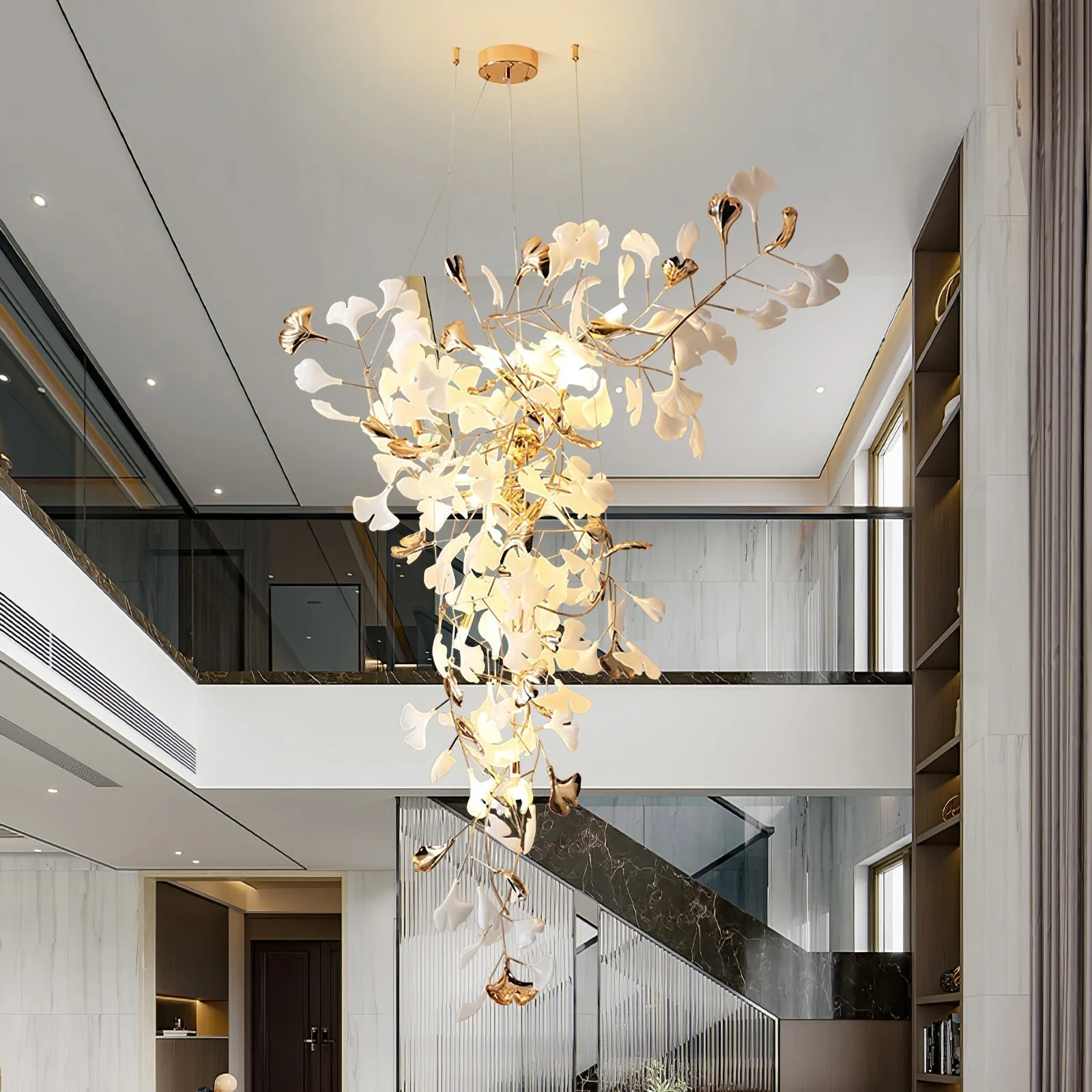 Olivia Ceramic Gingko Chandelier Tip Flying - Image 7