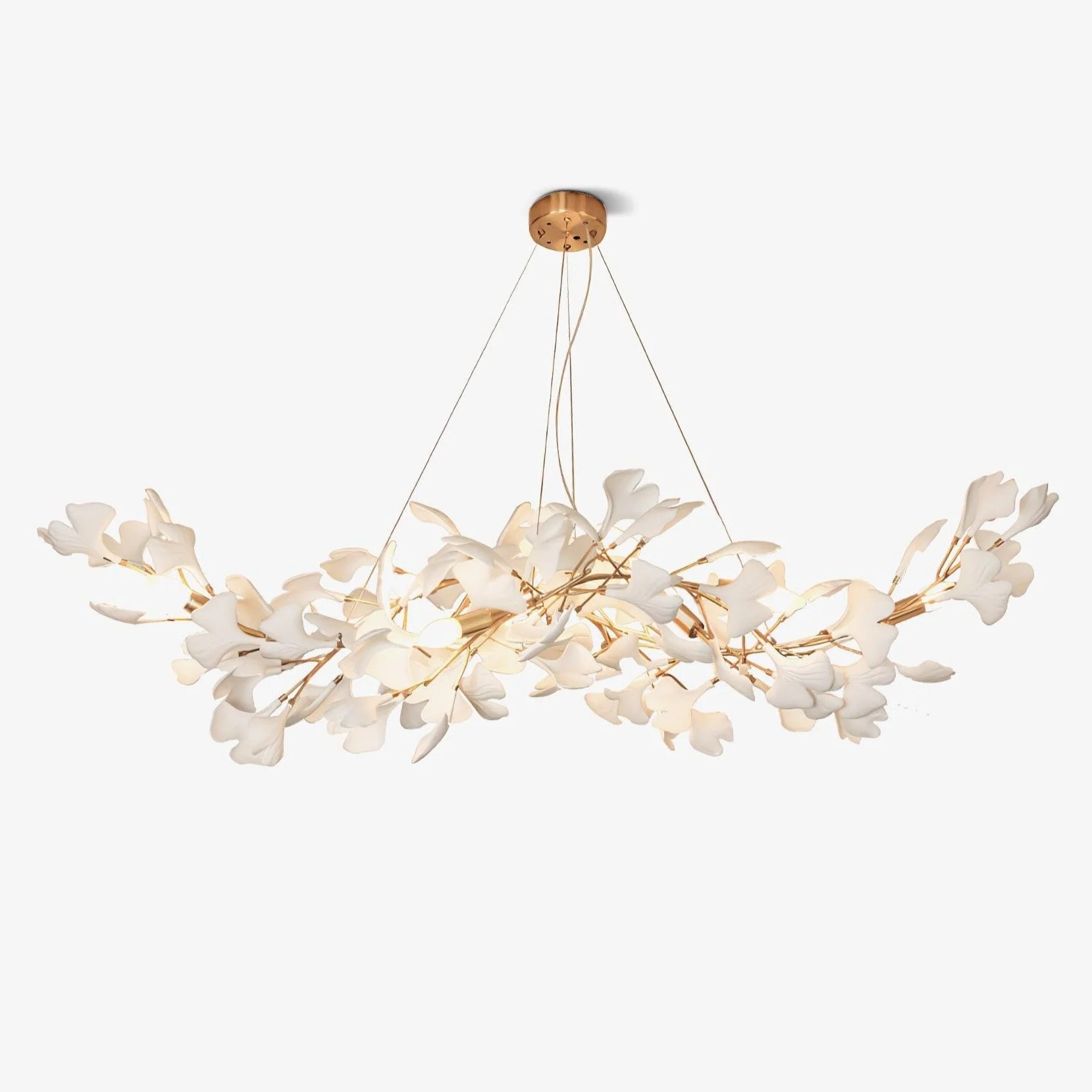 Olivia Ceramic Gingko Leaf Chandelier W-Shape