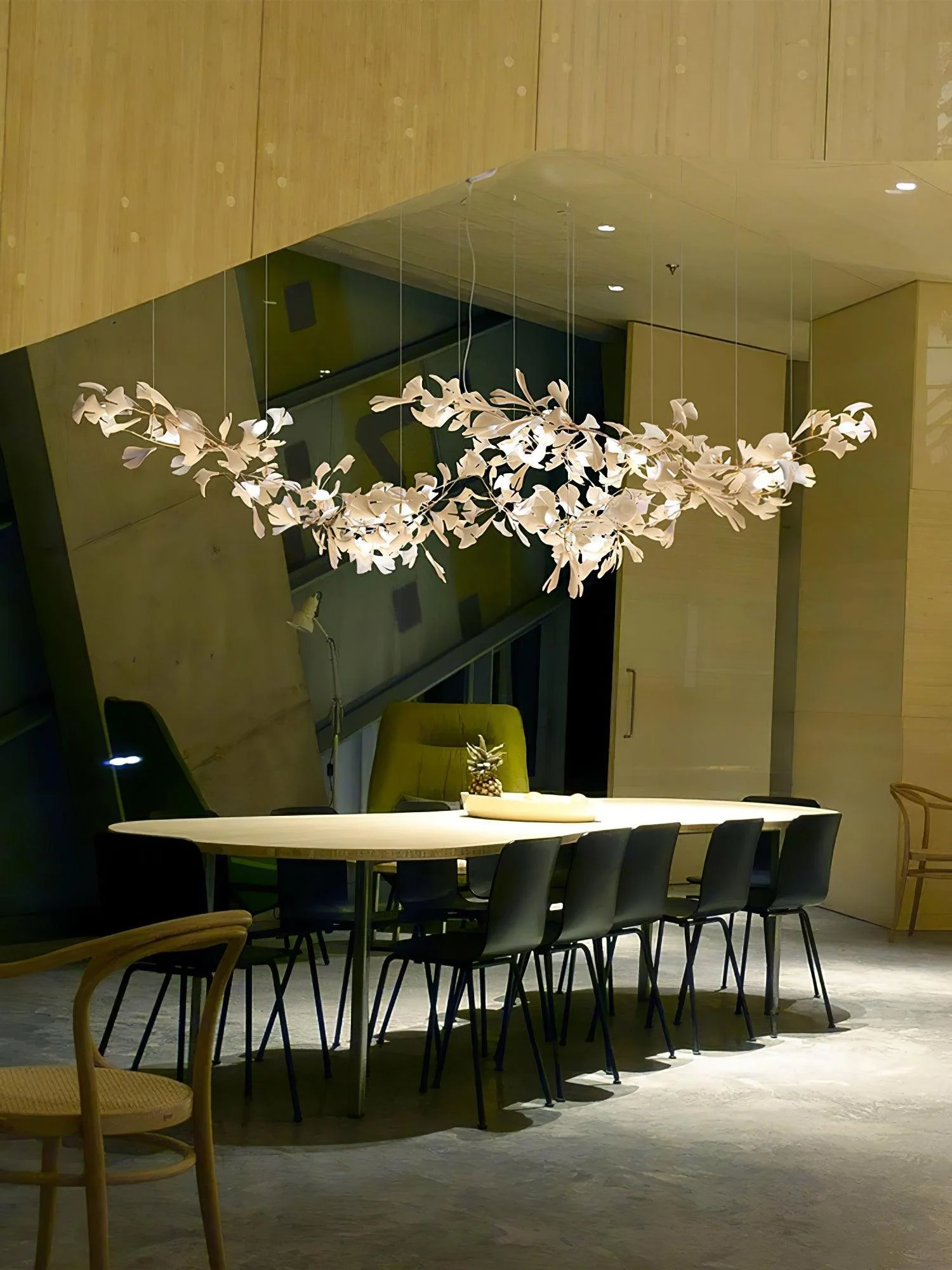 Olivia Ceramic Gingko Leaf Chandelier W-Shape - Image 10