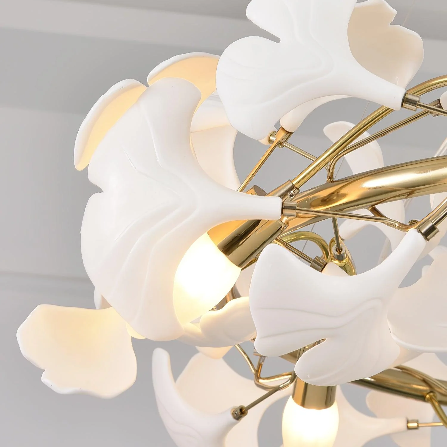 Olivia Ceramic Gingko Leaf Chandelier W-Shape - Image 15