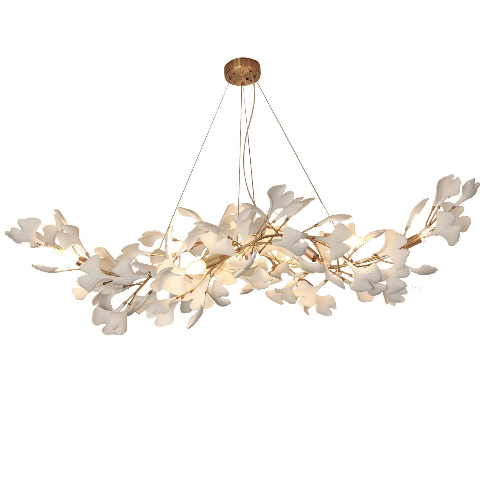 Olivia Ceramic Gingko Leaf Chandelier W-Shape - Image 21