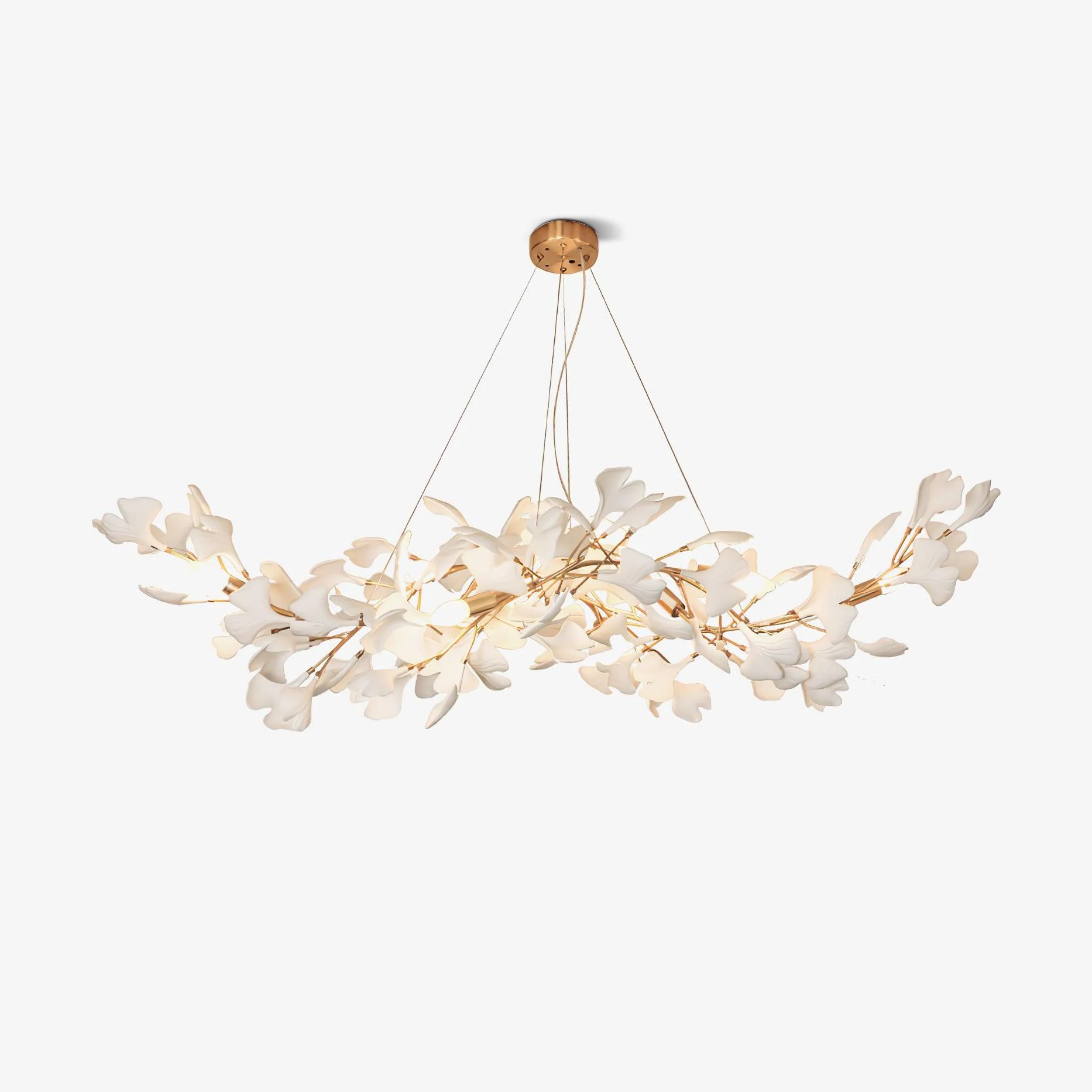 Olivia Ceramic Gingko Leaf Chandelier W-Shape - Image 6