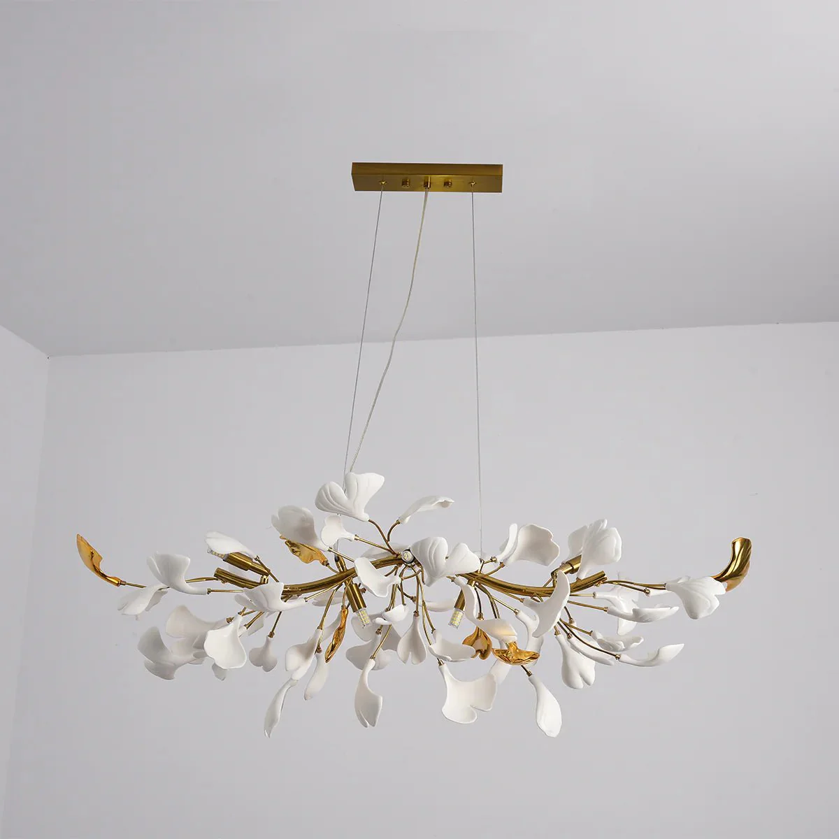 Olivia Ceramic Gingko  Linear Chandelier - Image 17