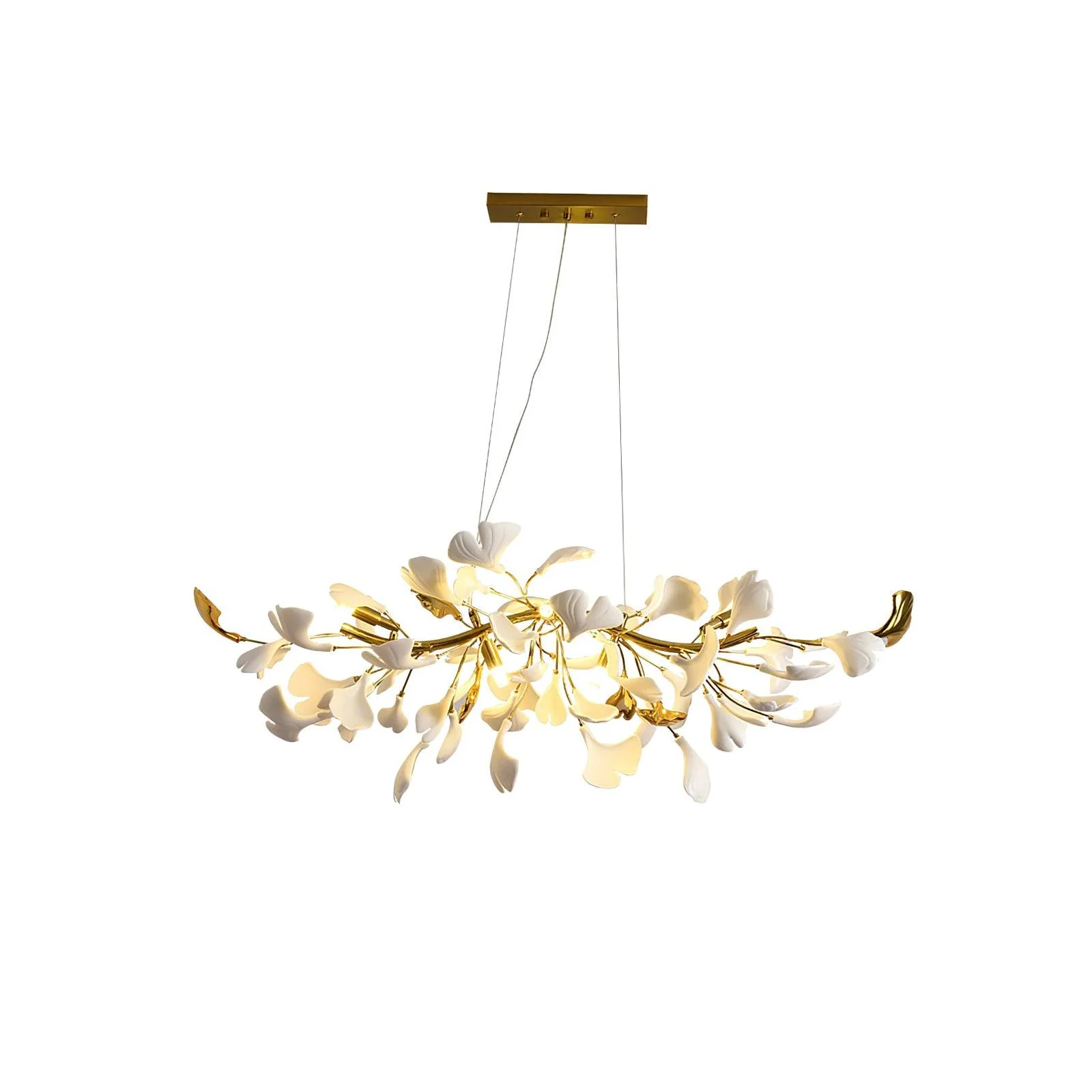Olivia Ceramic Gingko  Linear Chandelier - Image 19
