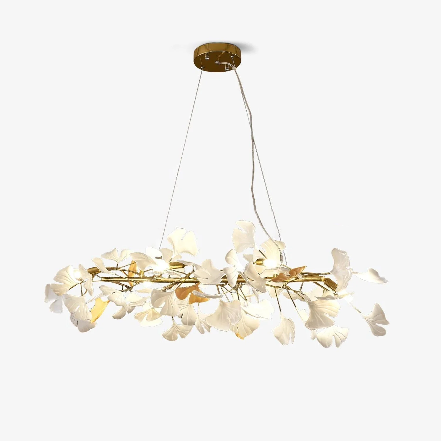 Olivia Ceramic Gingko  Linear   Minimalist Chandelier - Image 7