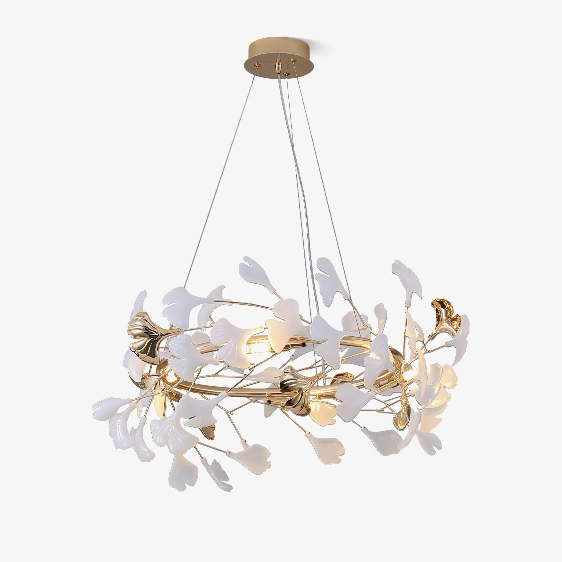 Olivia Ceramic Gingko Chandelier 4 Styles