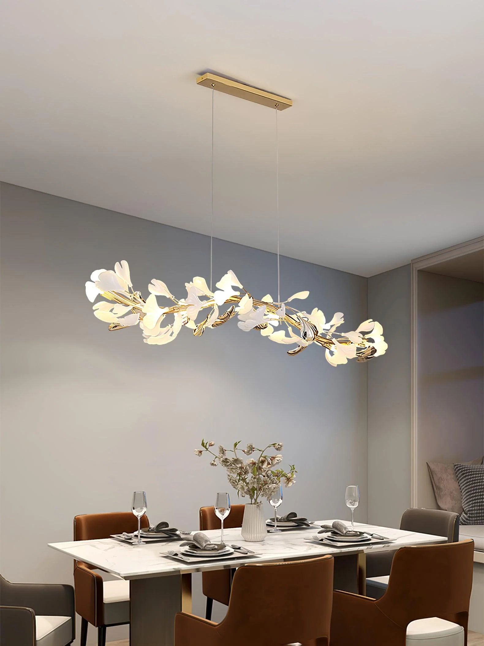 Olivia Ceramic Gingko Chandelier 4 Styles - Image 2