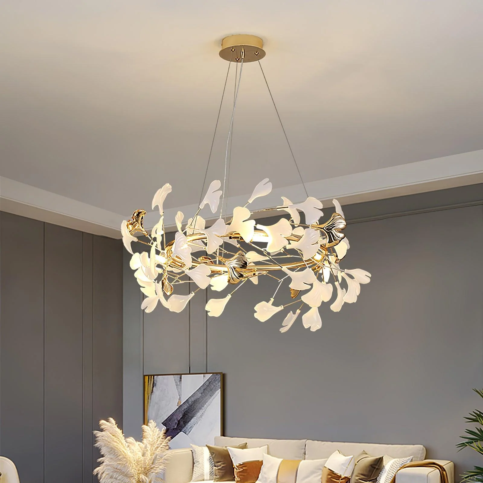 Olivia Ceramic Gingko Chandelier 4 Styles - Image 4