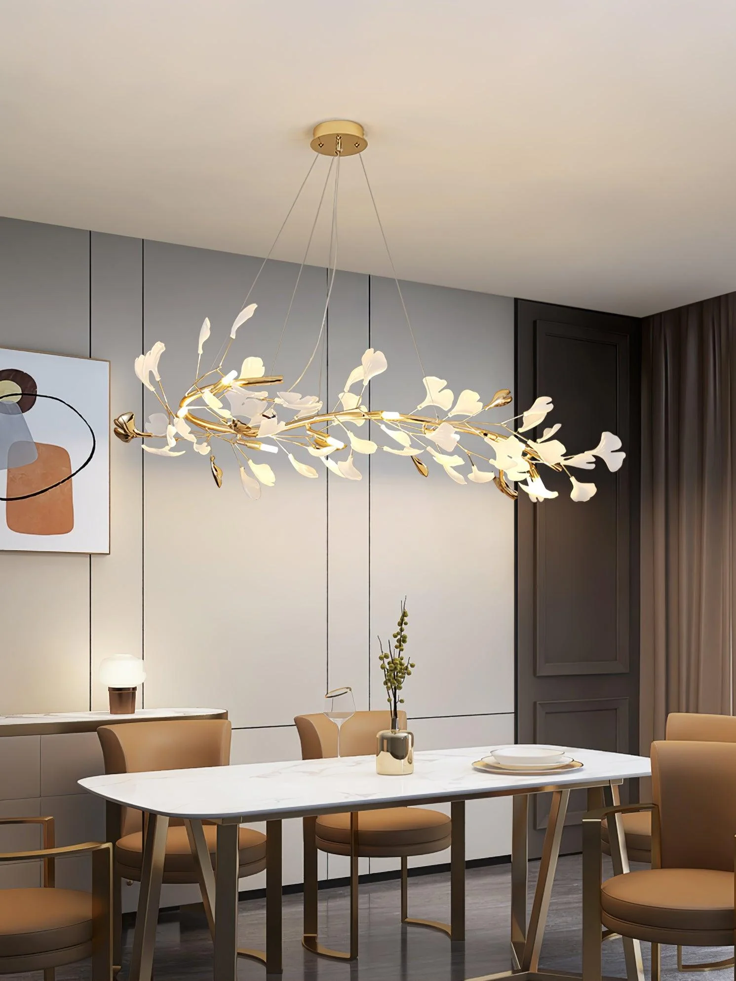 Olivia Ceramic Gingko Chandelier 4 Styles - Image 9