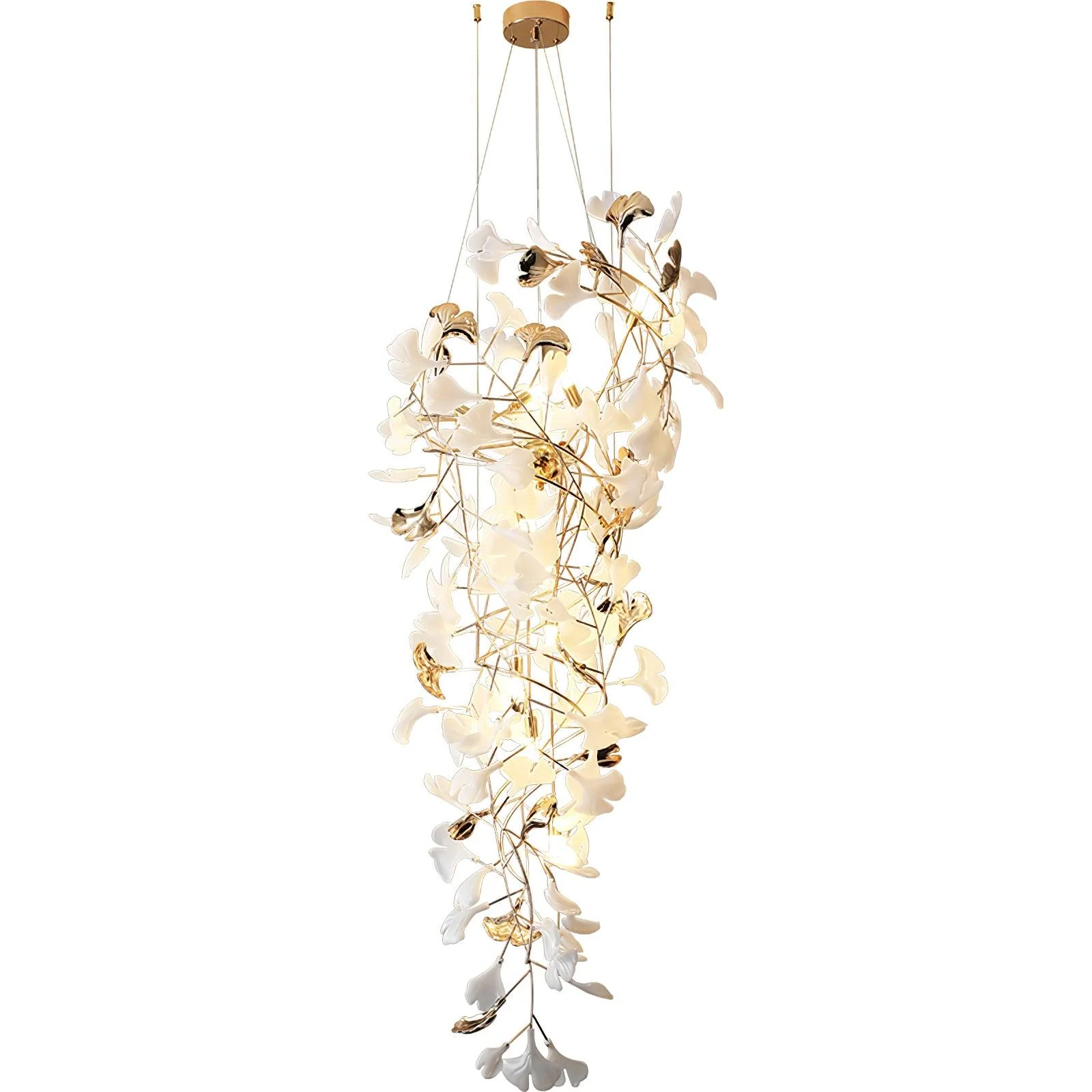 Olivia Ceramic Gingko Cascading Chandelier - Image 15