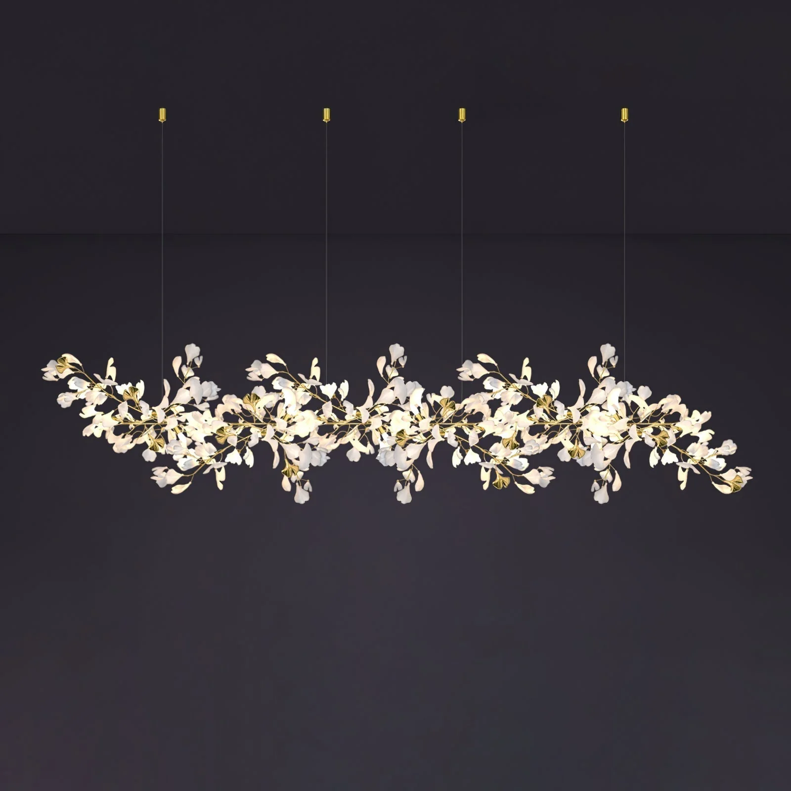 Olivia Ceramic Gingko Leaf Chandelier L196.8″/L500CM - Image 23