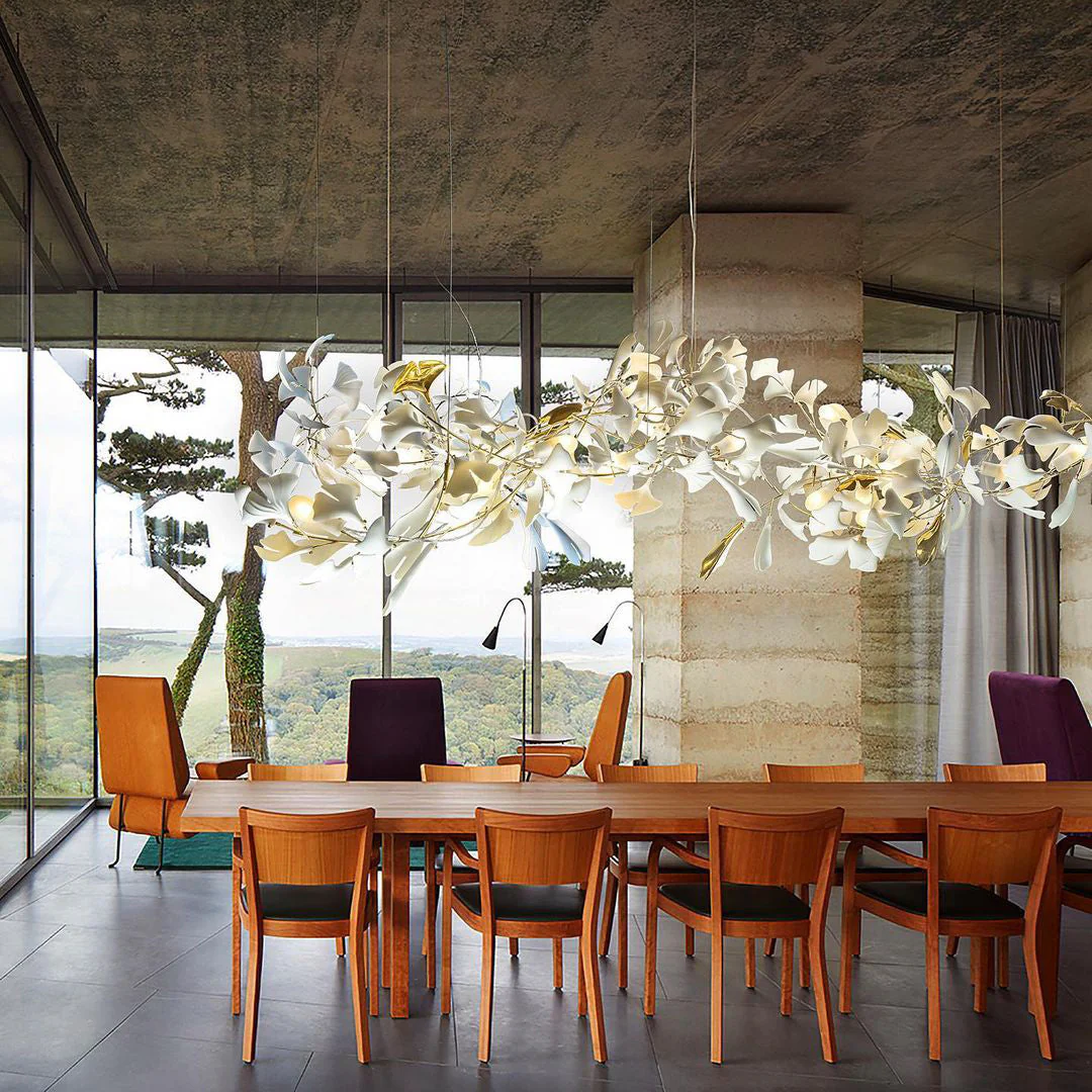 Olivia Ceramic Gingko Leaf Chandelier L196.8″/L500CM - Image 94