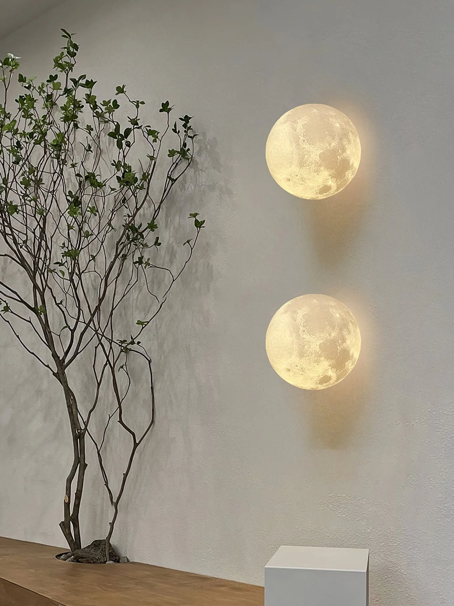 Olsolan Nordic Art Moon 3D Plastic Wall Lamp - Image 15
