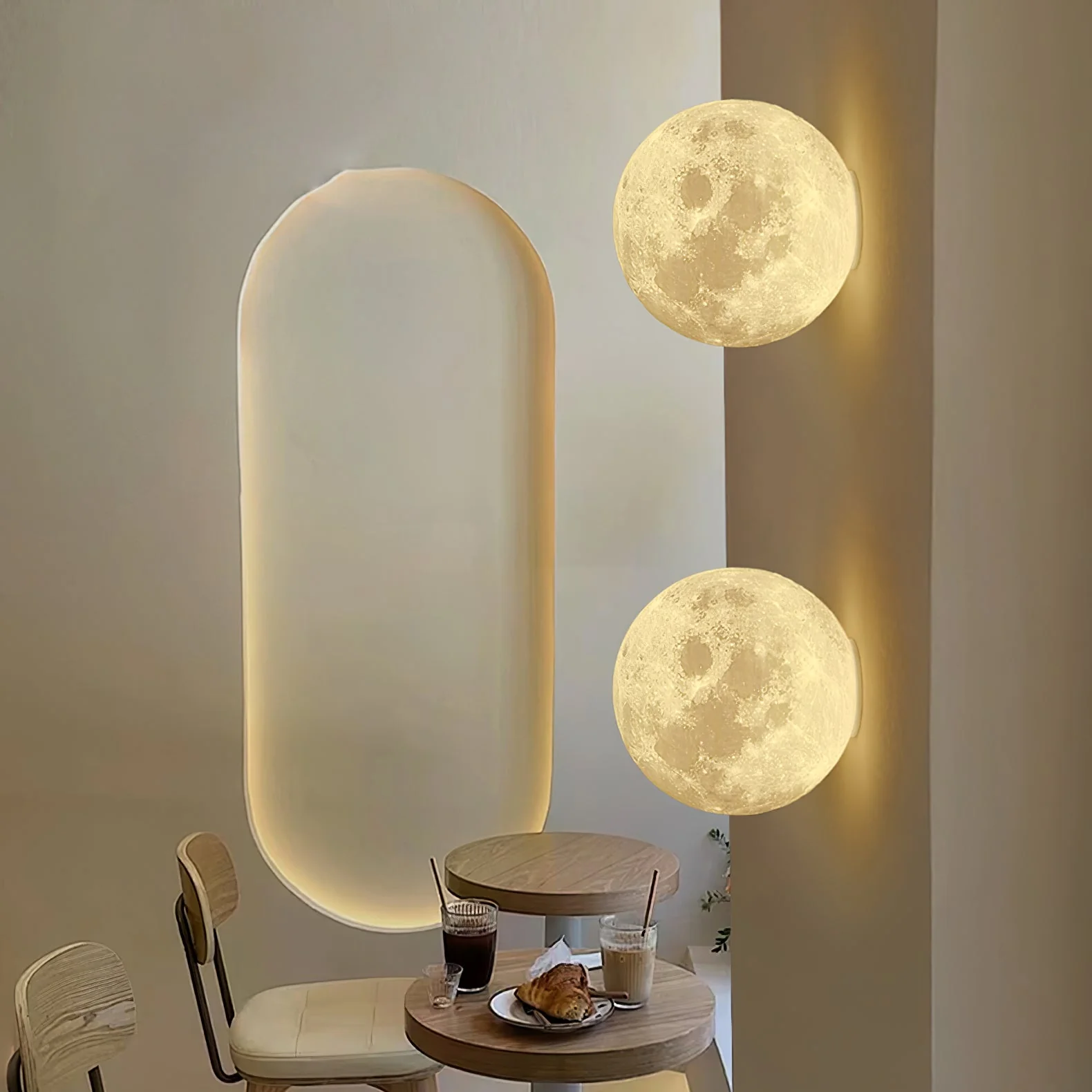 Olsolan Nordic Art Moon 3D Plastic Wall Lamp - Image 16
