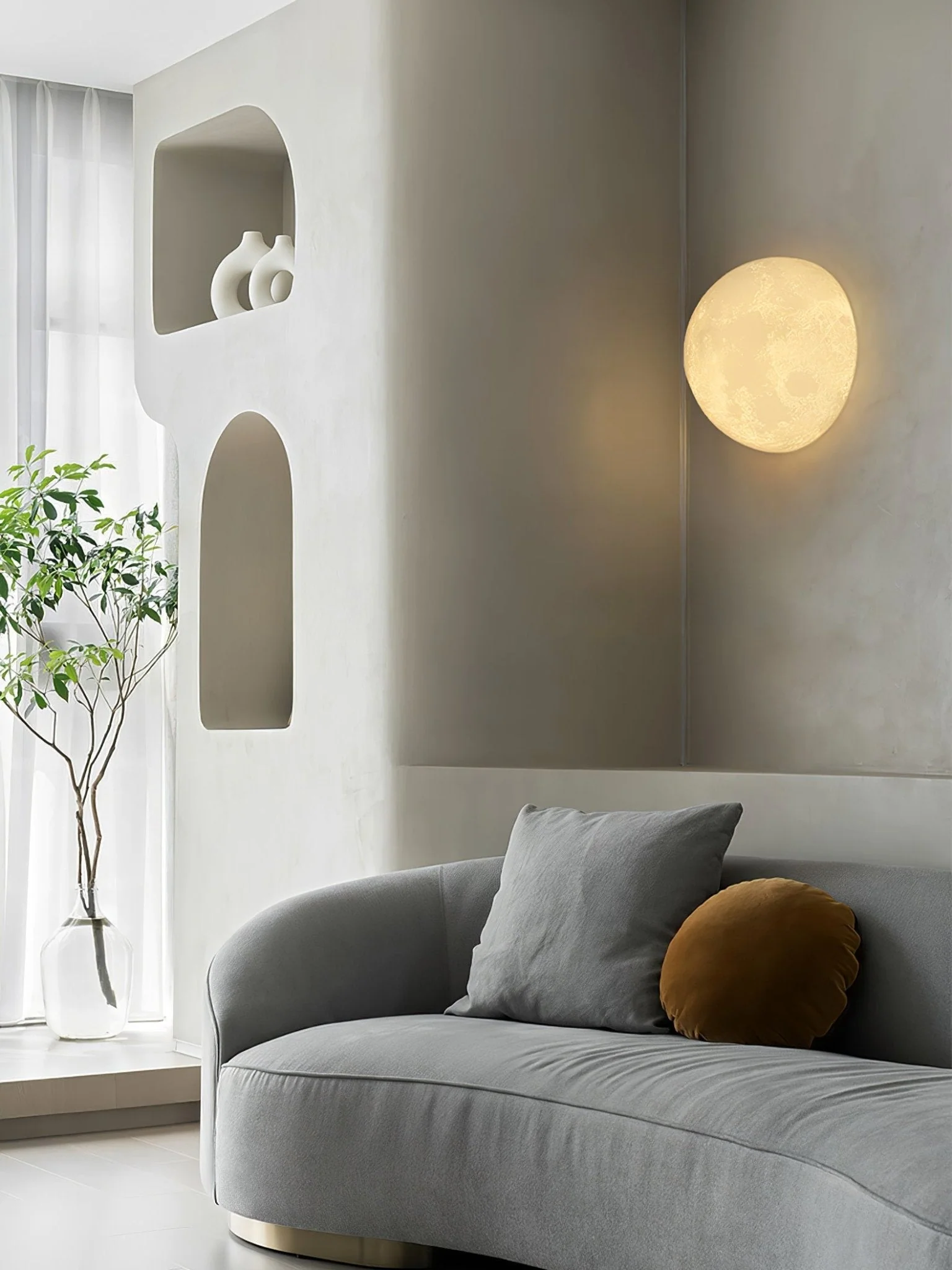 Olsolan Nordic Art Moon 3D Plastic Wall Lamp - Image 18