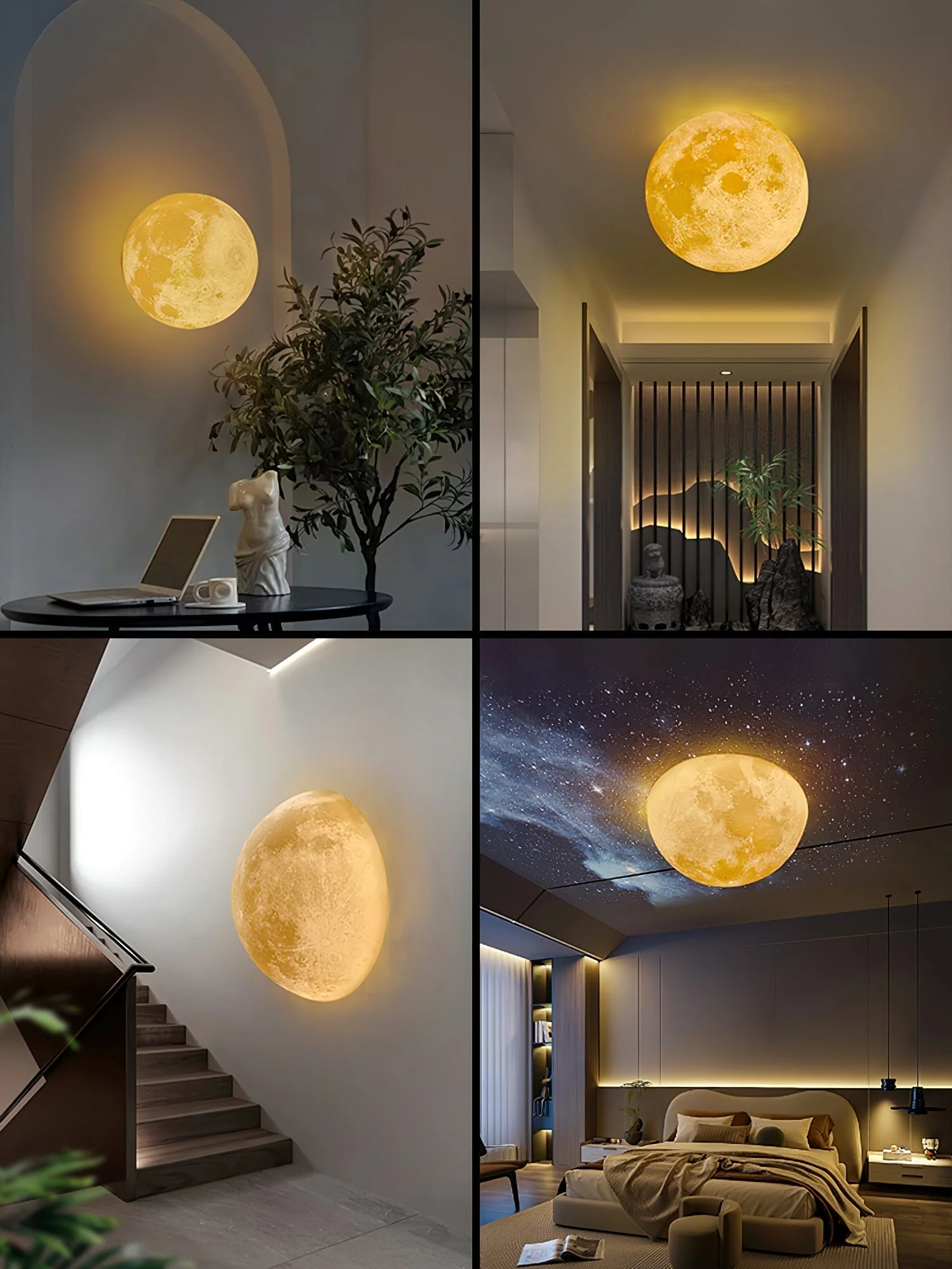 Olsolan Nordic Art Moon 3D Plastic Wall Lamp - Image 20