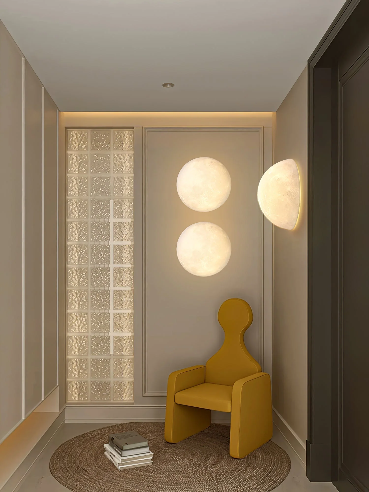 Olsolan Nordic Art Moon 3D Plastic Wall Lamp - Image 34