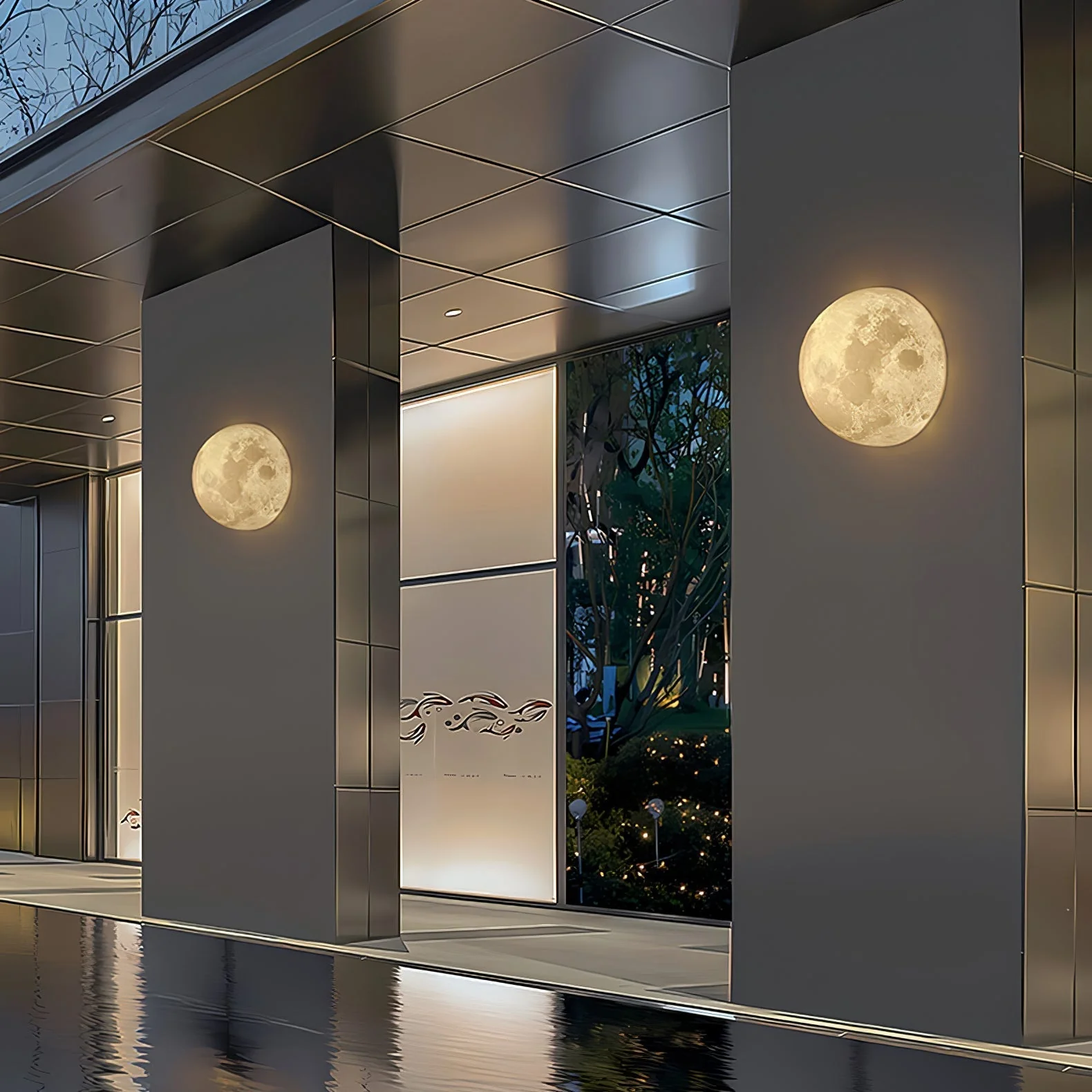 Olsolan Nordic Art Moon 3D Plastic Wall Lamp - Image 39