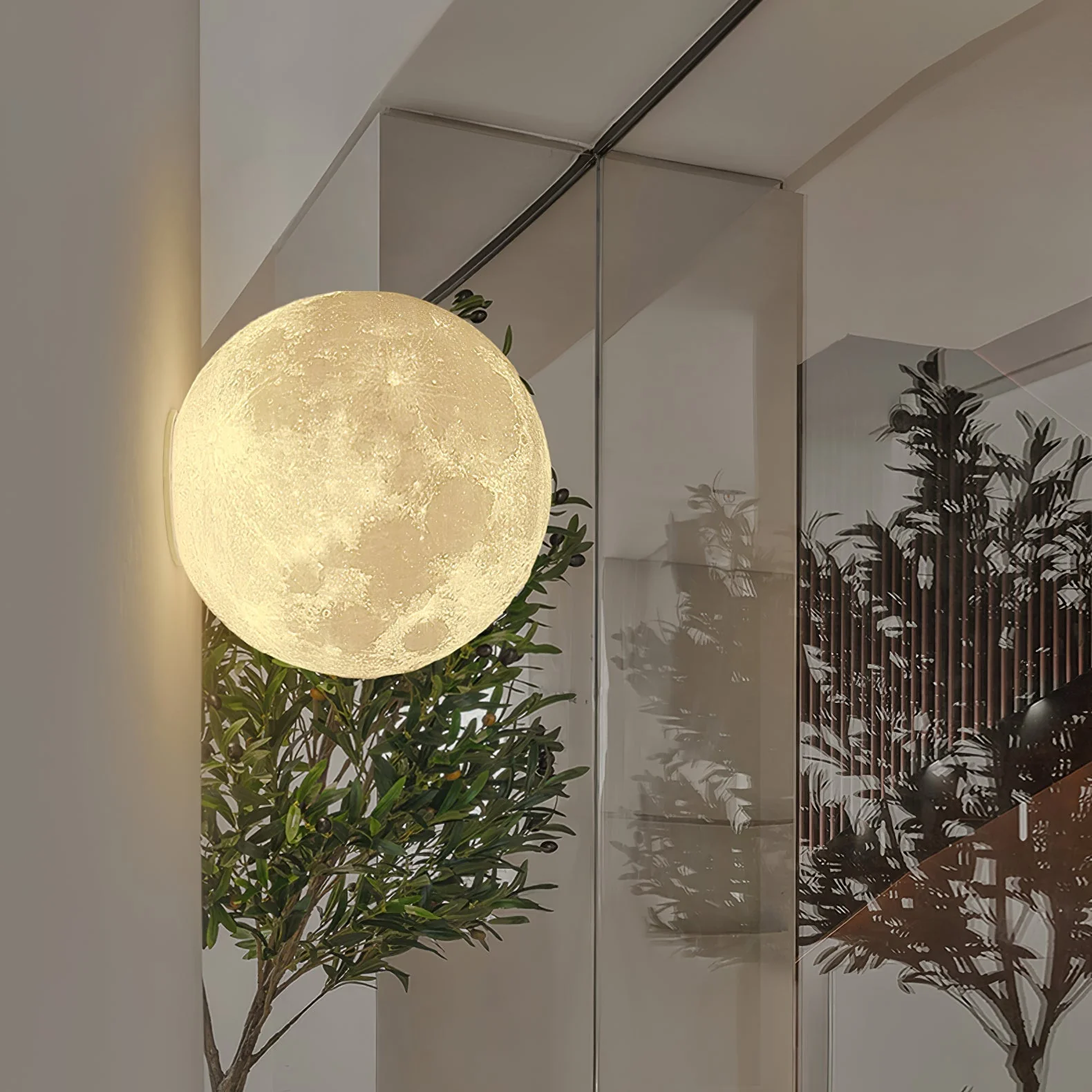 Olsolan Nordic Art Moon 3D Plastic Wall Lamp - Image 4