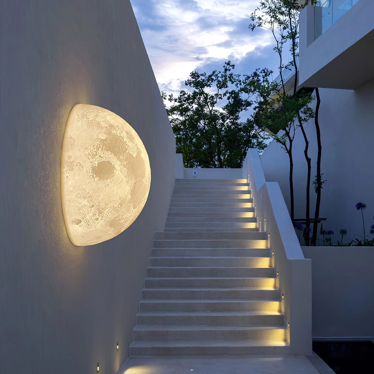 Olsolan Nordic Art Moon 3D Plastic Wall Lamp - Image 40