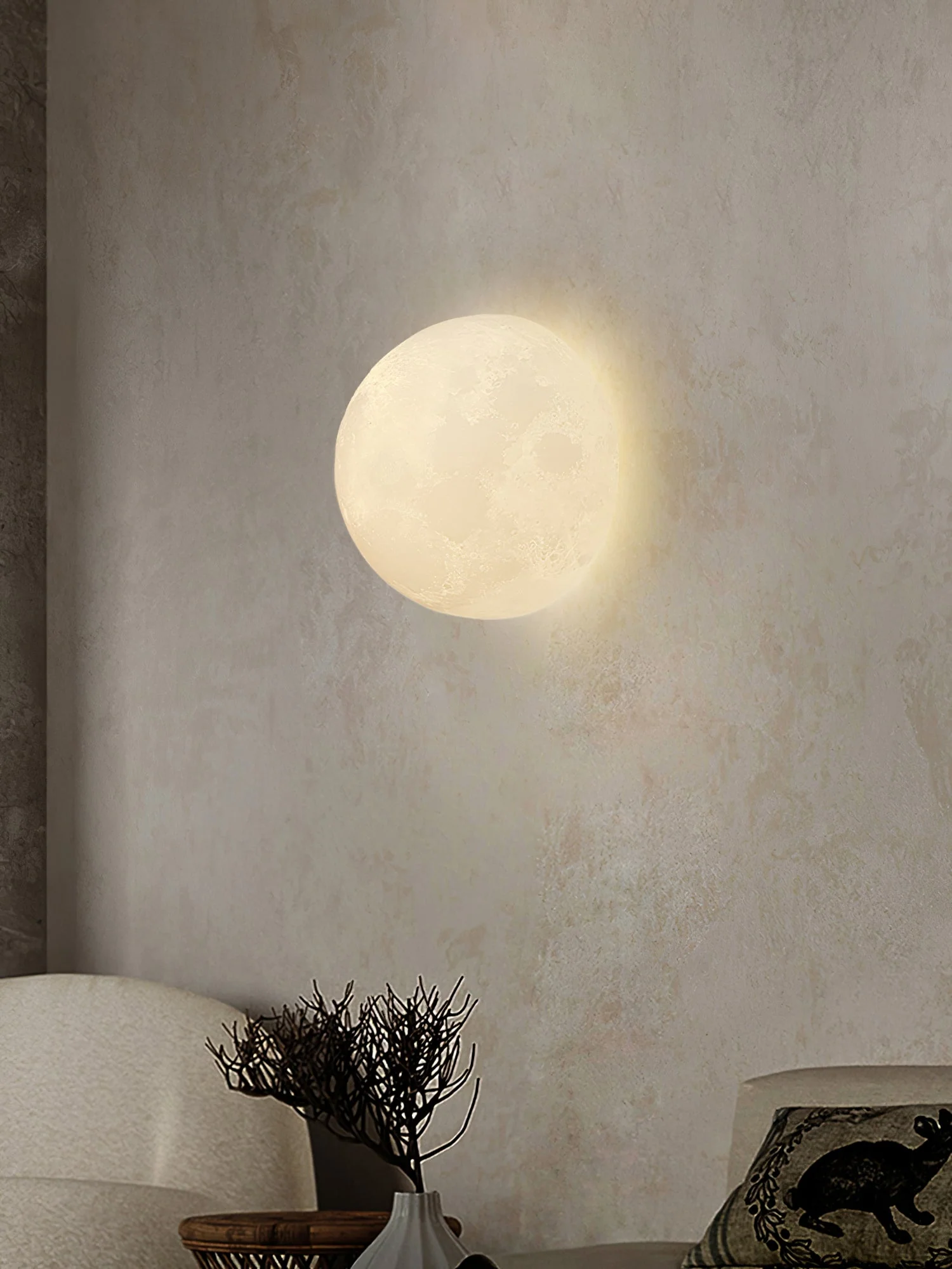 Olsolan Nordic Art Moon 3D Plastic Wall Lamp - Image 42