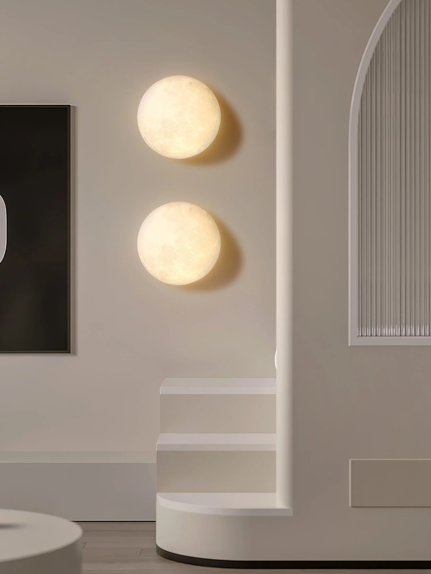 Olsolan Nordic Art Moon 3D Plastic Wall Lamp - Image 6