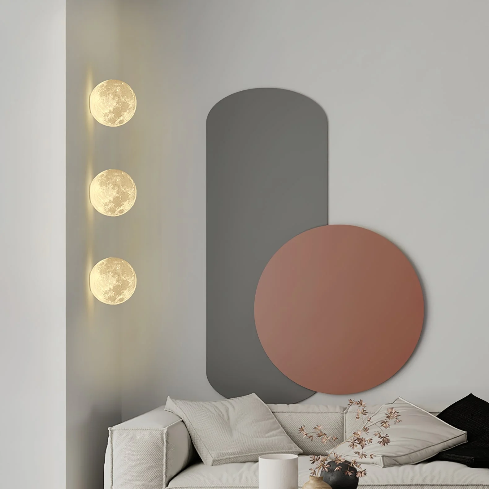 Olsolan Nordic Art Moon 3D Plastic Wall Lamp - Image 8