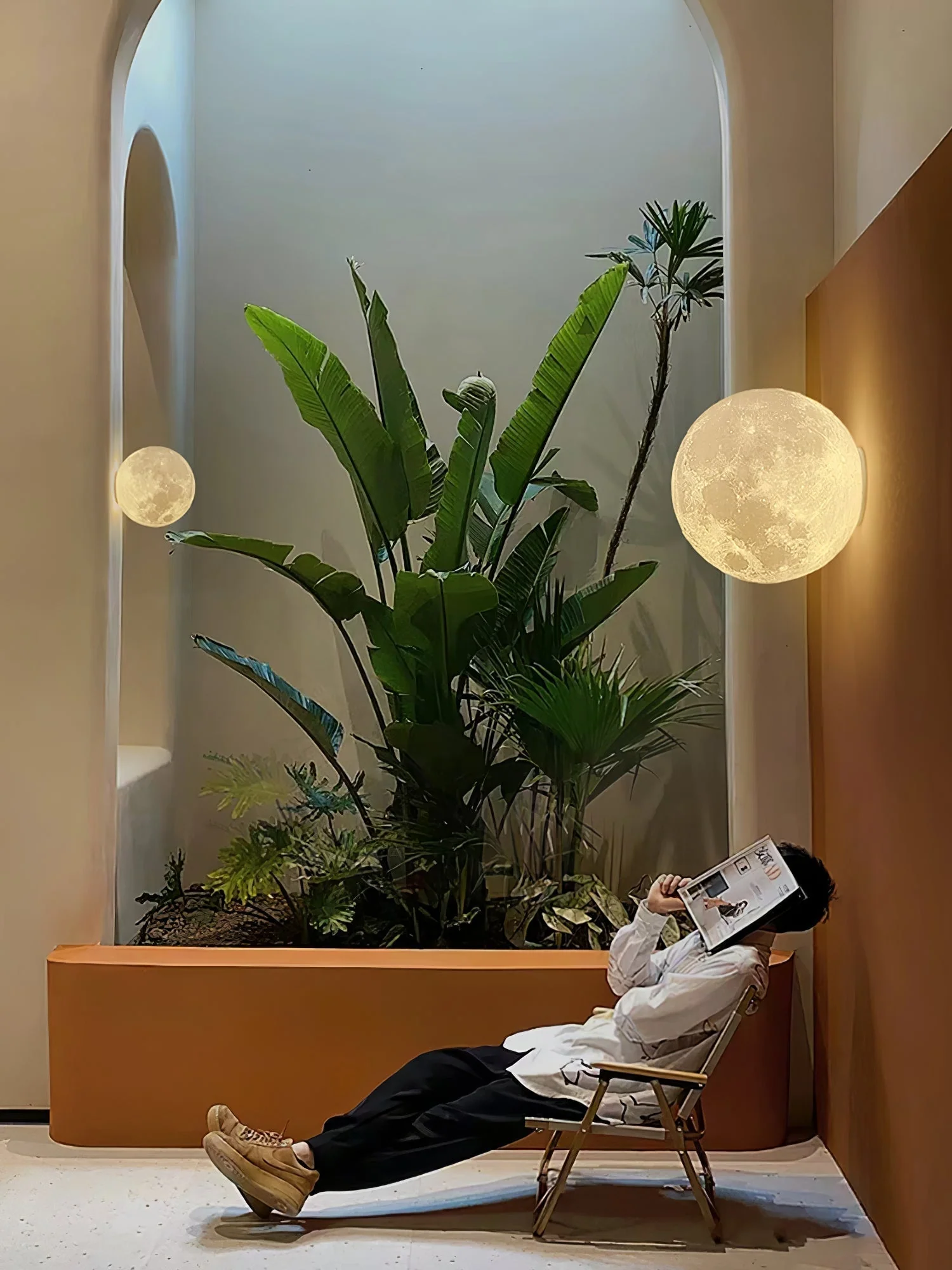 Olsolan Nordic Art Moon 3D Plastic Wall Lamp - Image 9