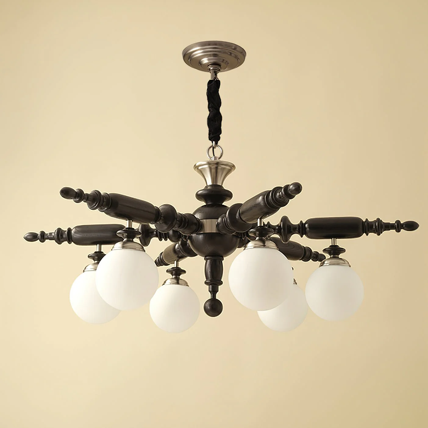 Olvenir Rustic Wood Glass Chandelier - Image 24