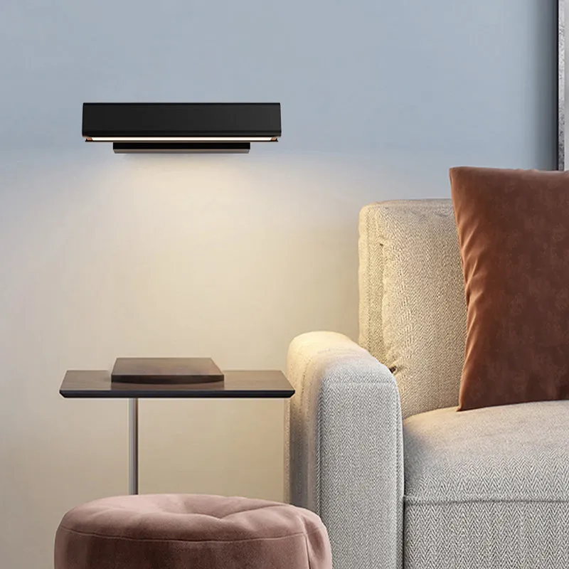 Orin Modern Rectangles Metal Rotatable Wall Lamp, Black/White - Image 13