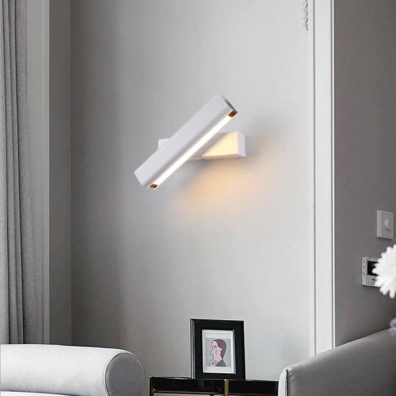 Orin Modern Rectangles Metal Rotatable Wall Lamp, Black/White - Image 2
